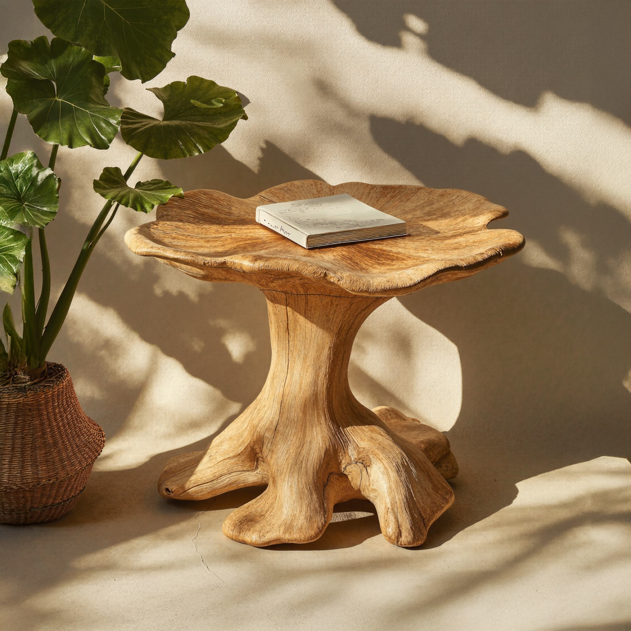 Modern Minimal Wood Mushroom End Table For Lounge Area Simplicity SILDTEN105