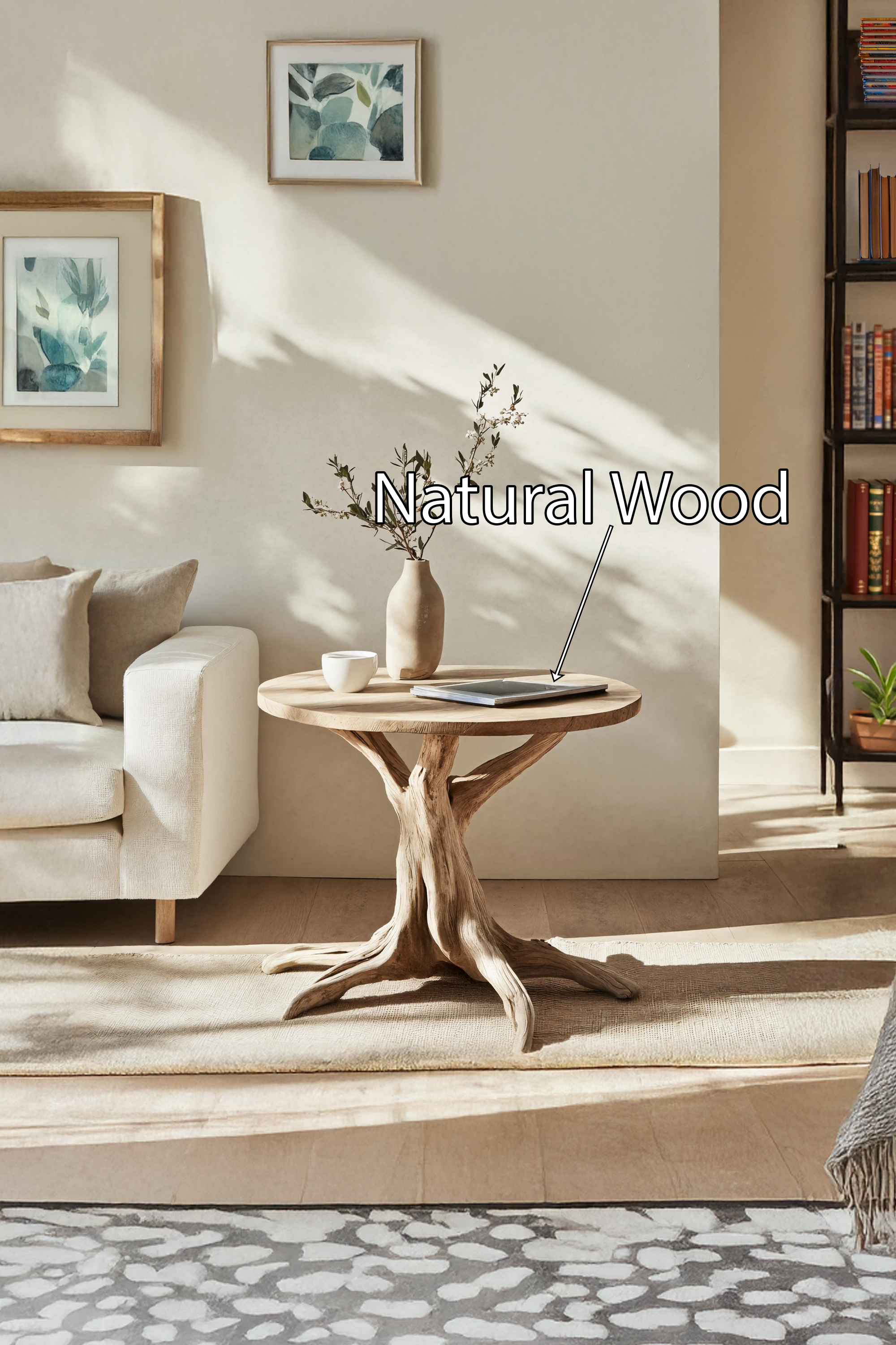 Mid Century Solid Wood End Table For Living Room Decor And Display SILDTTREN017