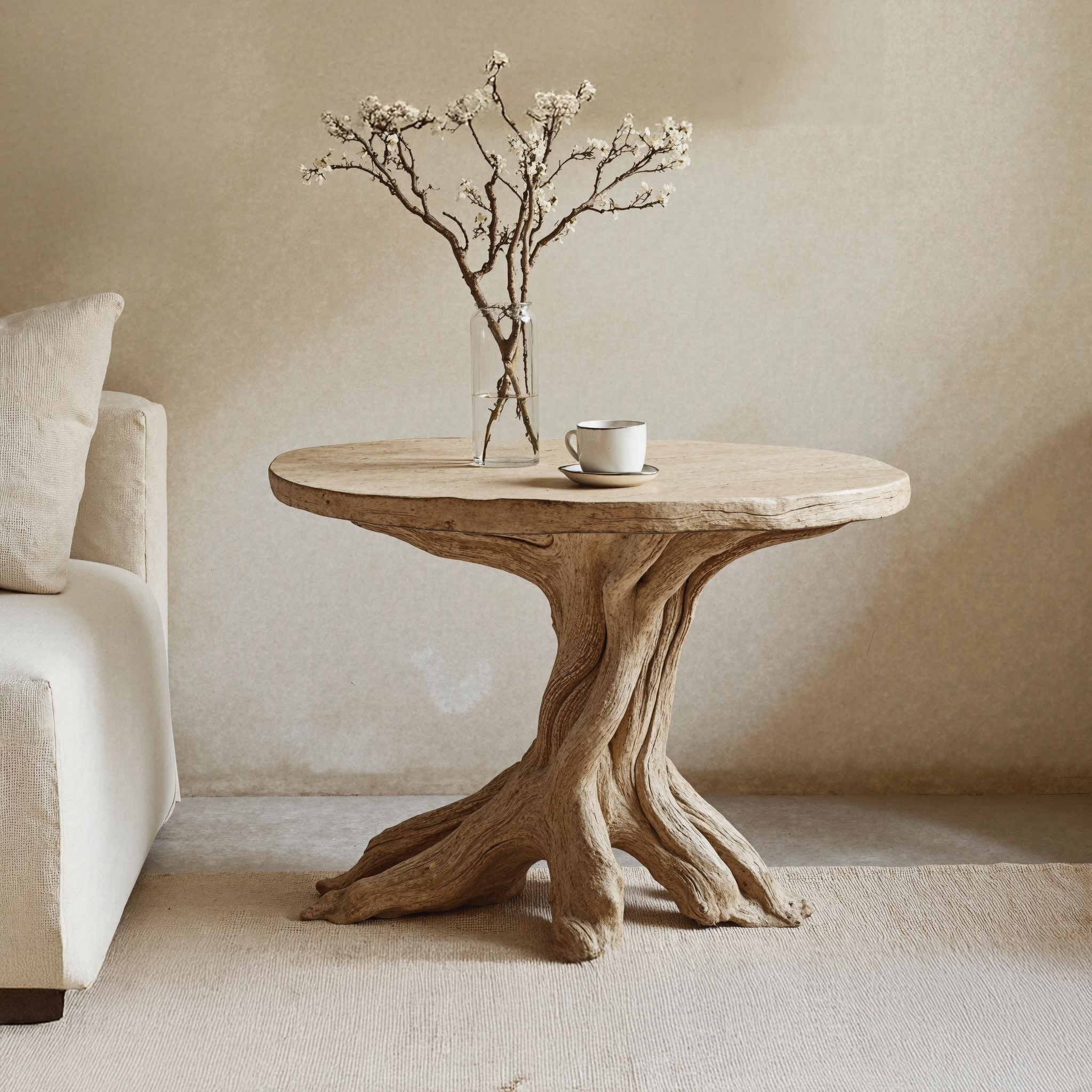 Handcrafted Wood End Table For A Natural And Cozy Touch SILDTEN112
