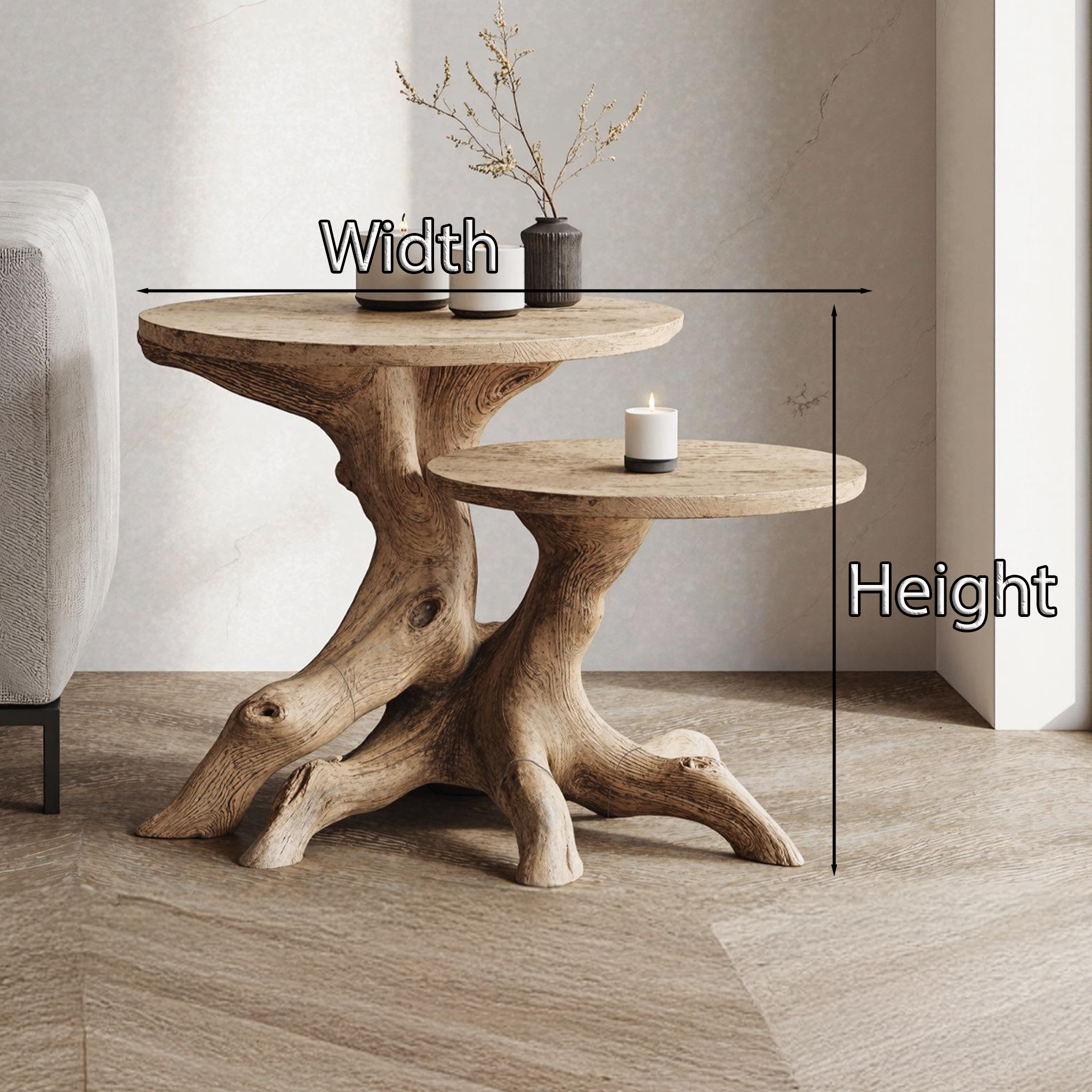 Mid Century Solid Wood End Table For Living Room SILDTTNEN009