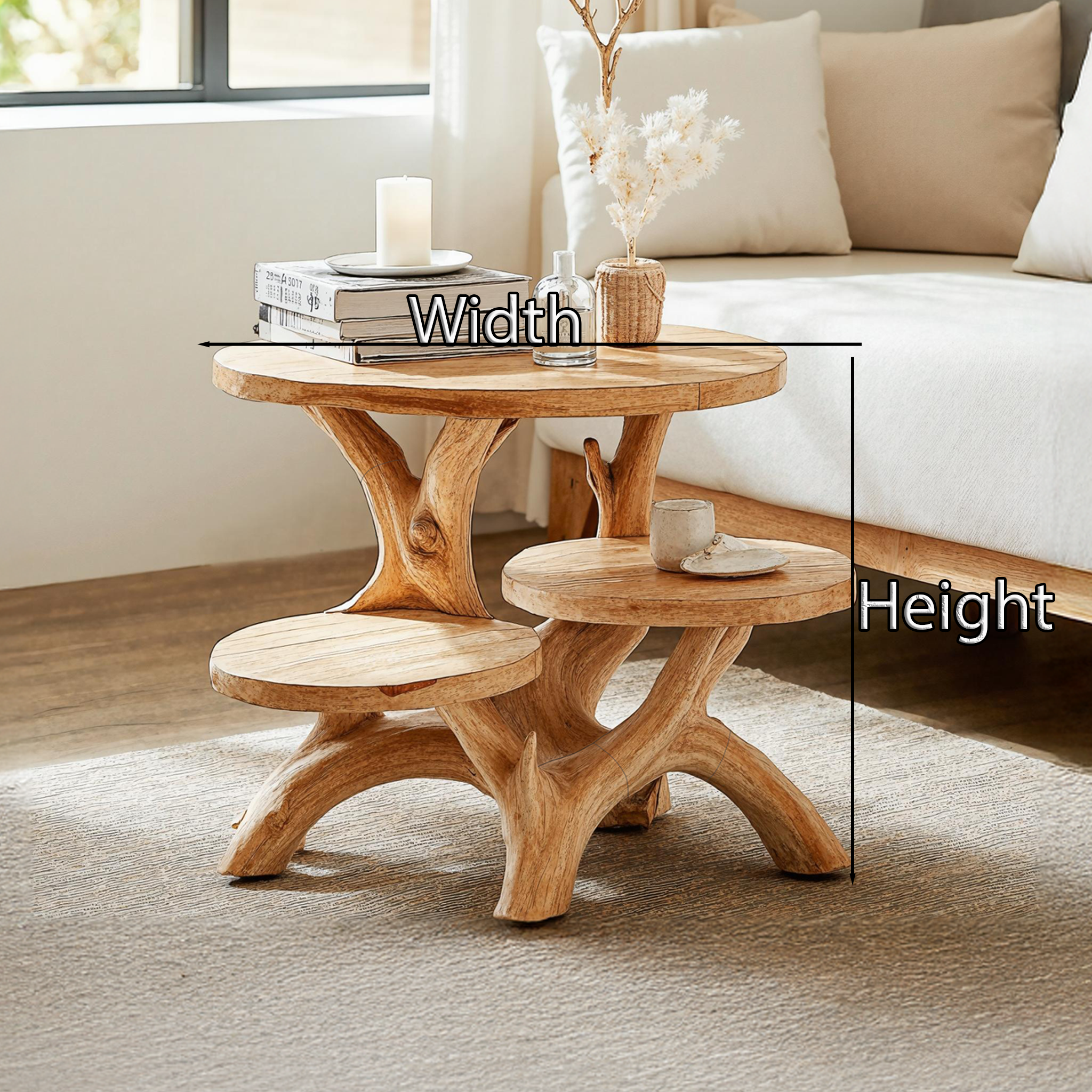 Rustic Live Edge End Table Farmhouse Entryway SILDTTNEN020