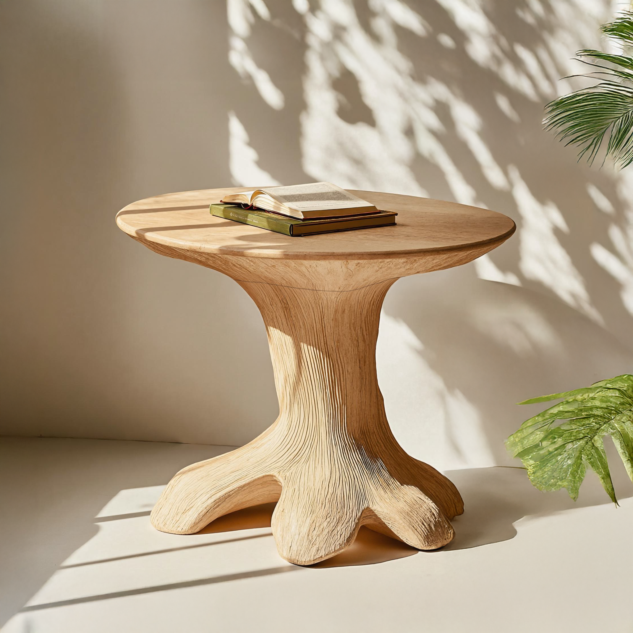 Rustic Wood Mushroom End Table For Living Room Farmhouse Style SILDTEN090