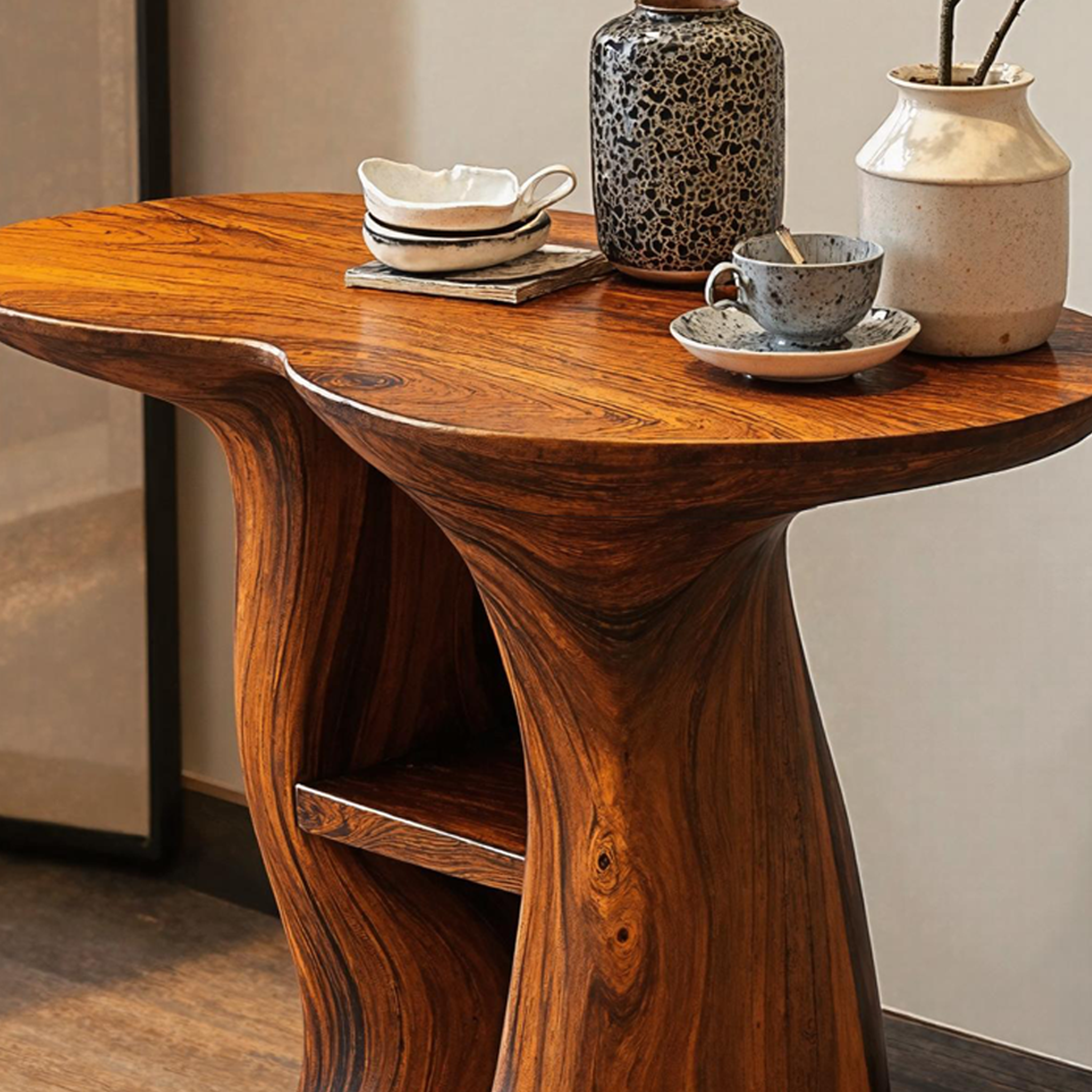 Vintage Solid Wood End Table For Entryway Design SILDTEN122