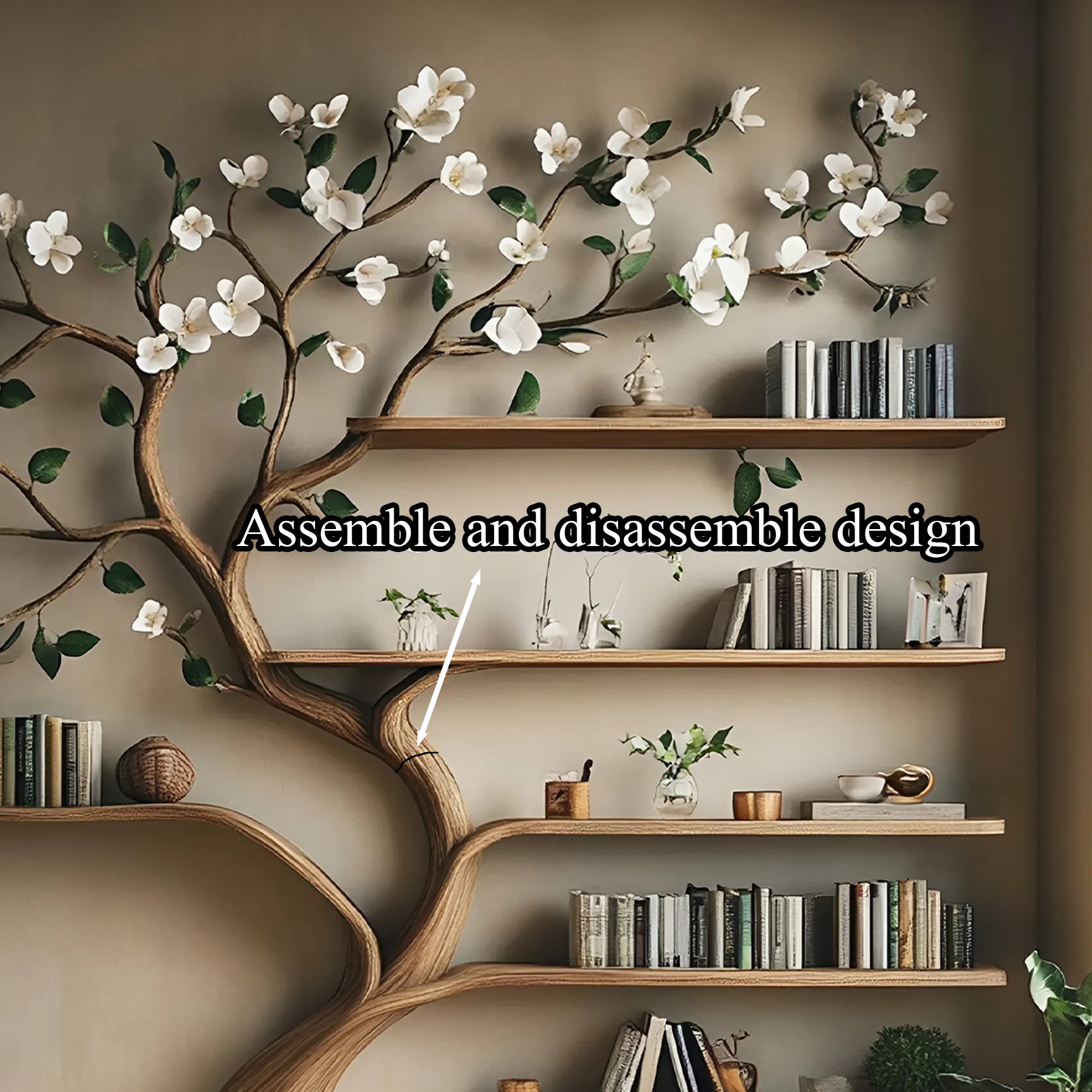 Bookcase Corner Shelf Shelves Gift Her SINLTB138