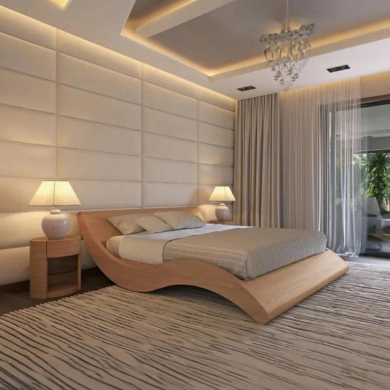 Cusom Wooden Bed Frame Handmade Home Decor Bed Room Gifts SINLWB013