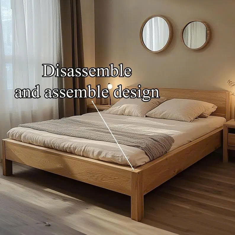 Rustic Bed Frame Wooden Custom Home Decor Home Gifts SINLWB012