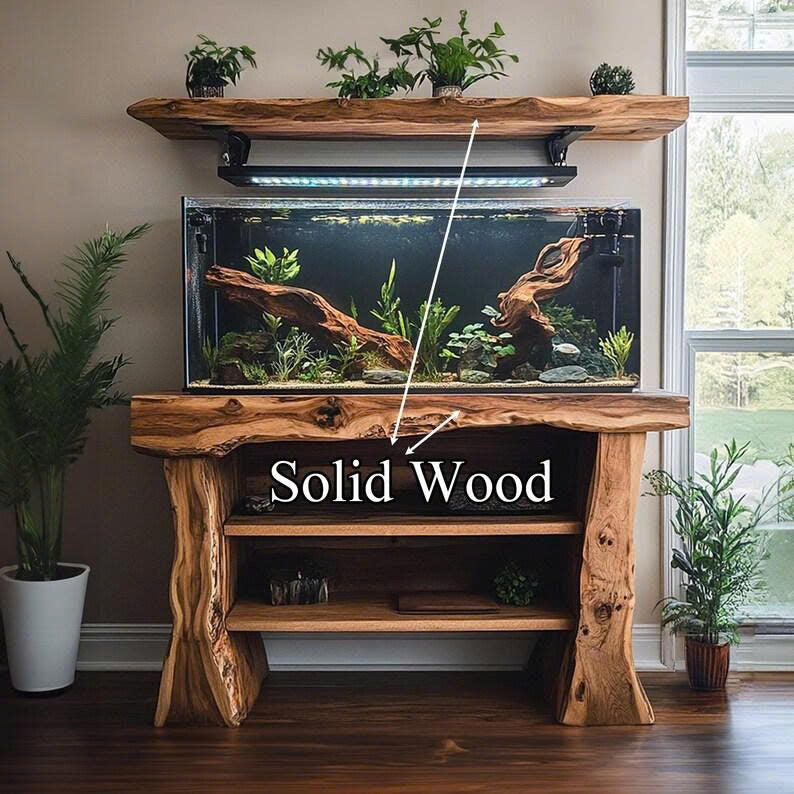 Handmade Wooden Aquarium Stand Home Decor Gift SINLWT008