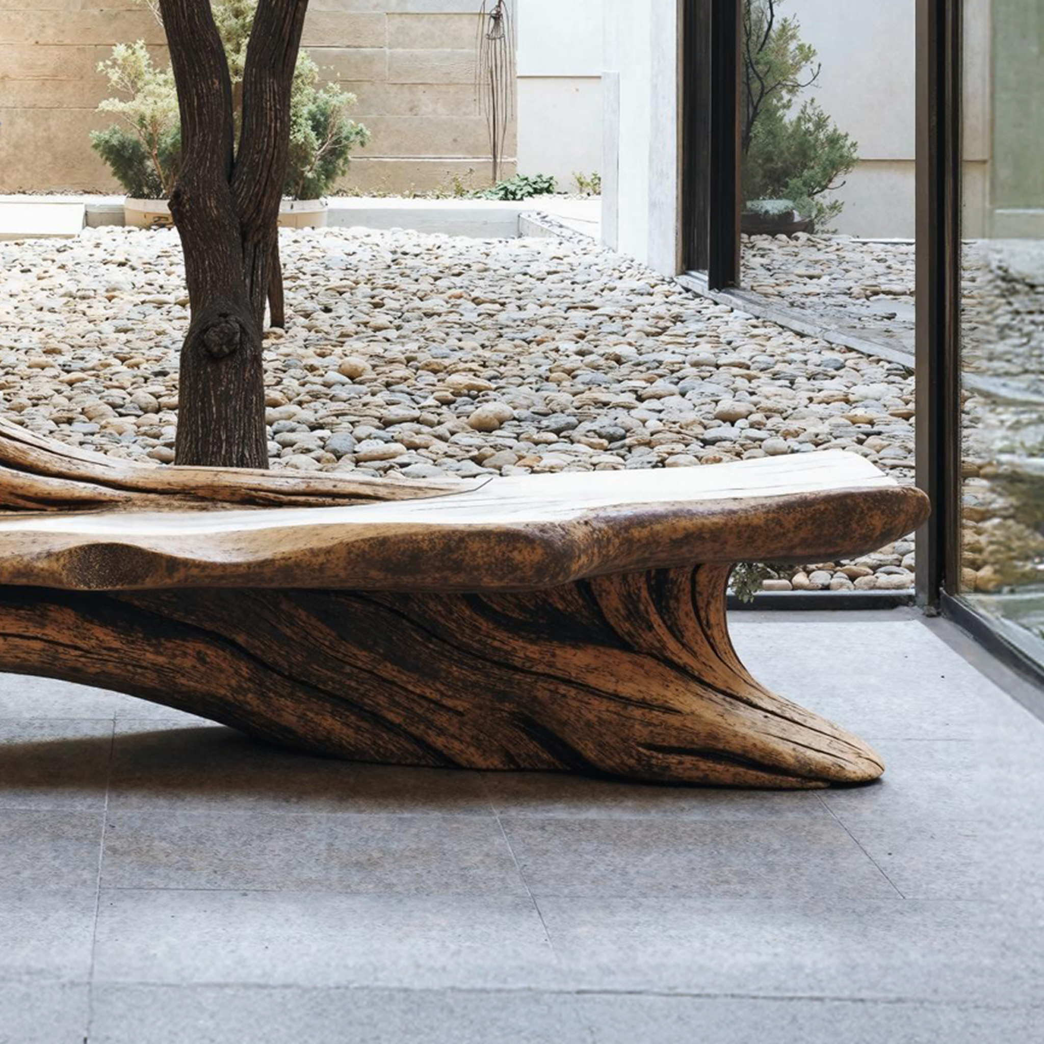 Farmhouse Branch Bench Outdoor Decor For Charming Backyards SILDTBRB008