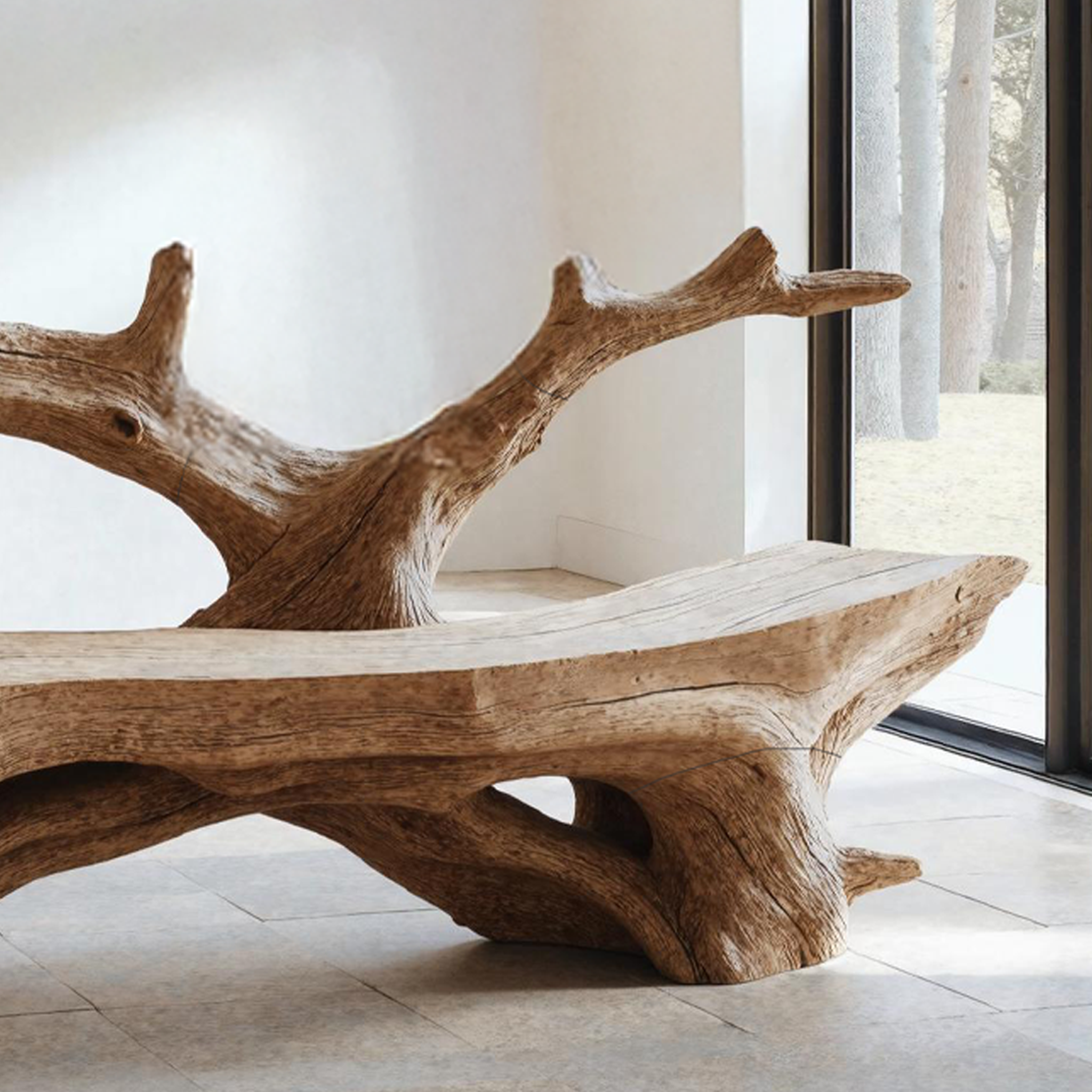 Farmhouse Live Edge Bench Outdoor Decor For Unique Garden Spaces SILDTBRB002