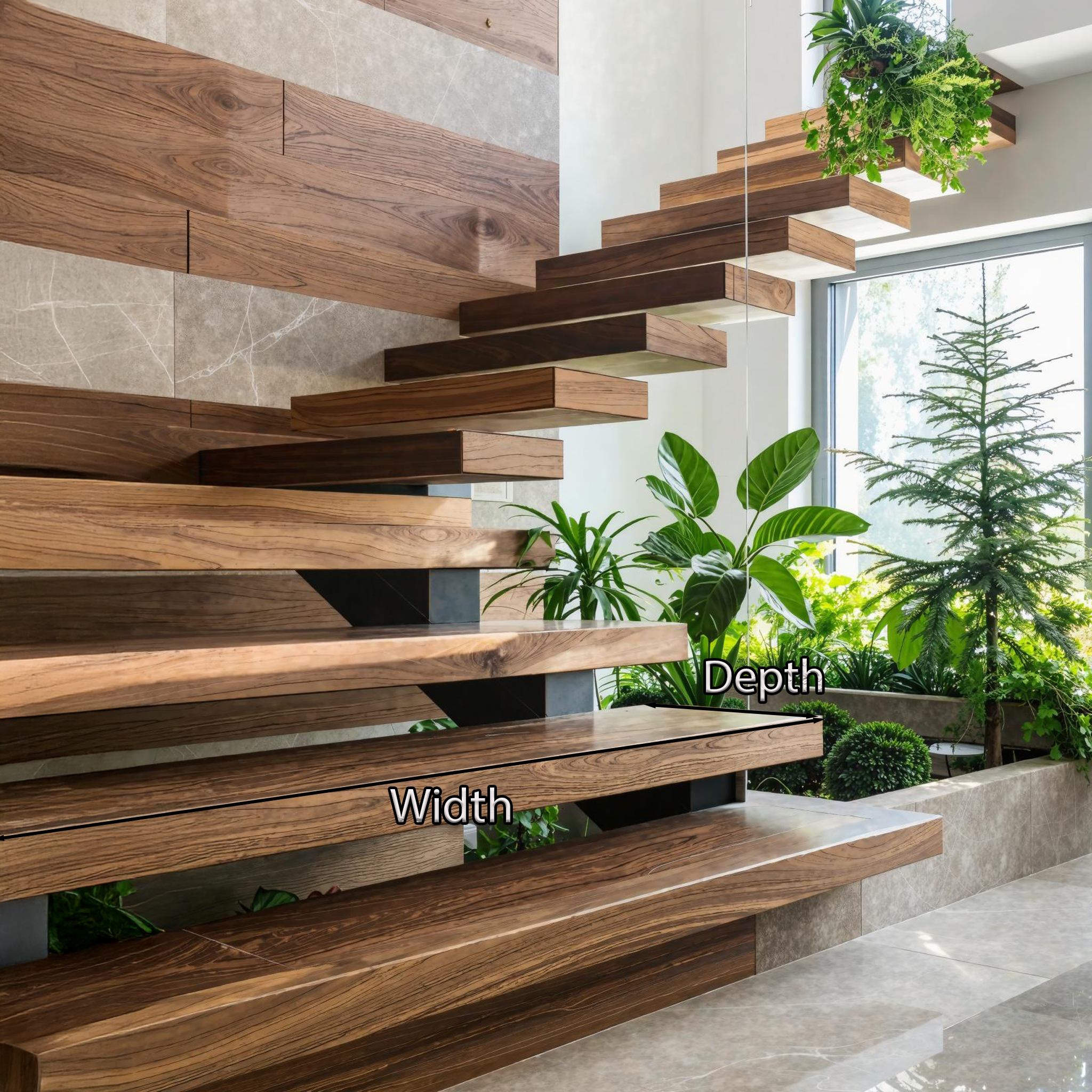 Farmhouse Wooden Stair For Unique Home Decor SILDTFLS002