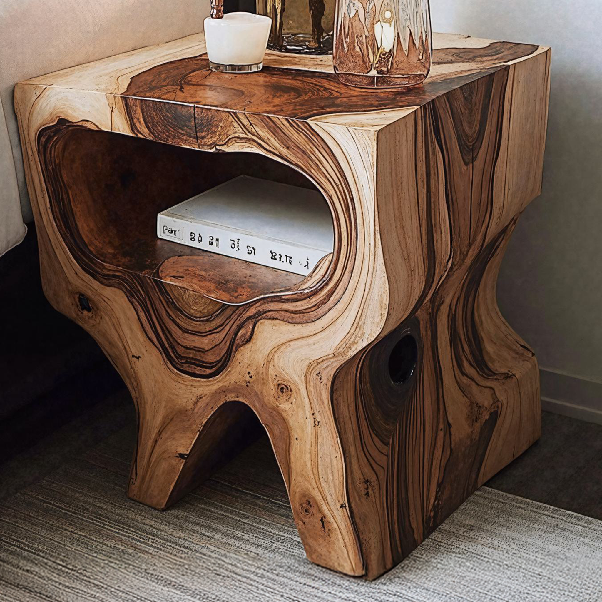 Handcrafted End Table Rustic Table For Living Room SILDTEN082