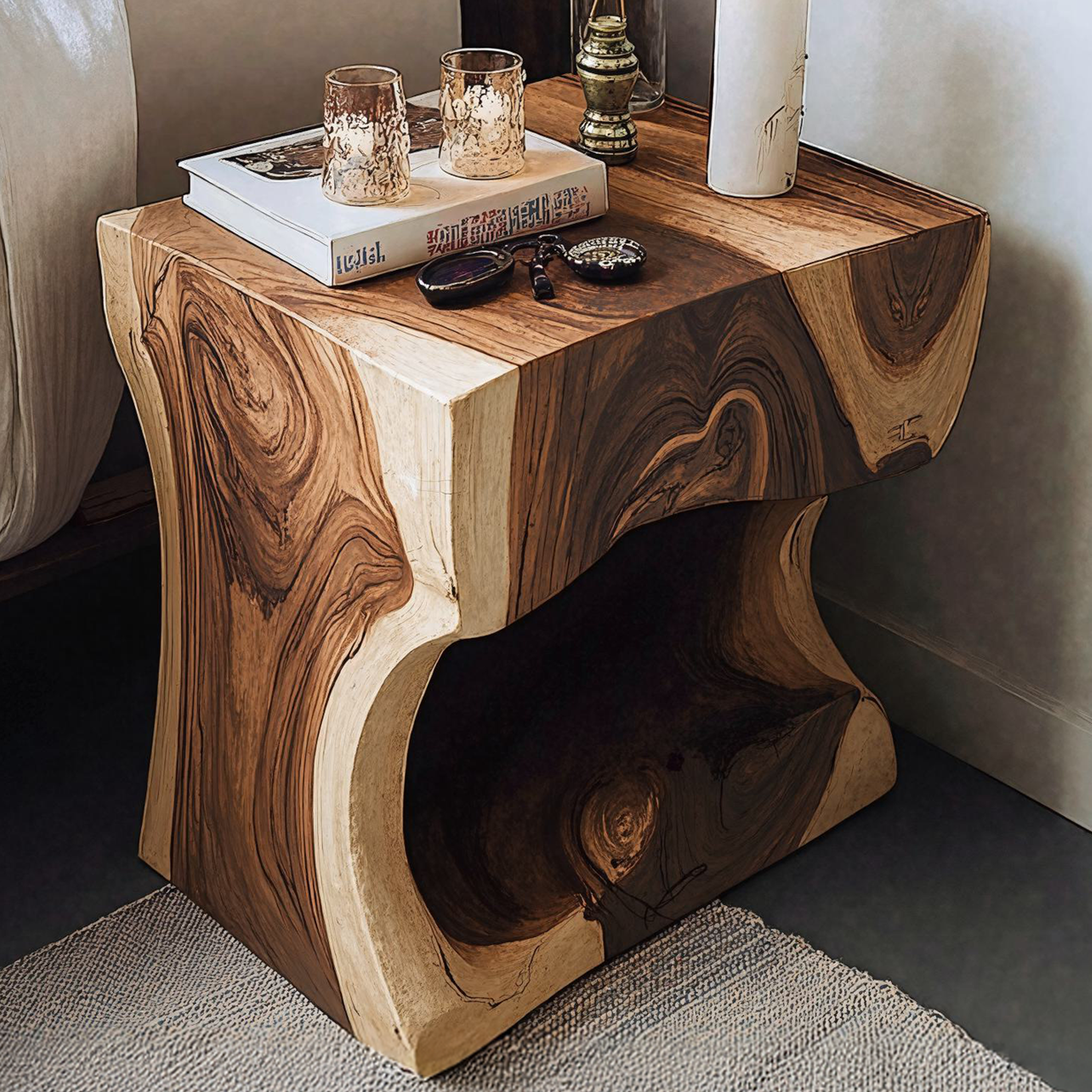 Live Edge End Table Rustic End Table SILDTEN083