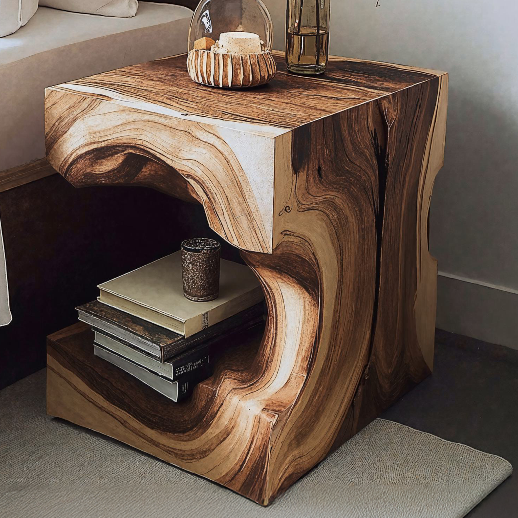 Handcrafted End Table With Storage Space SILDTEN086