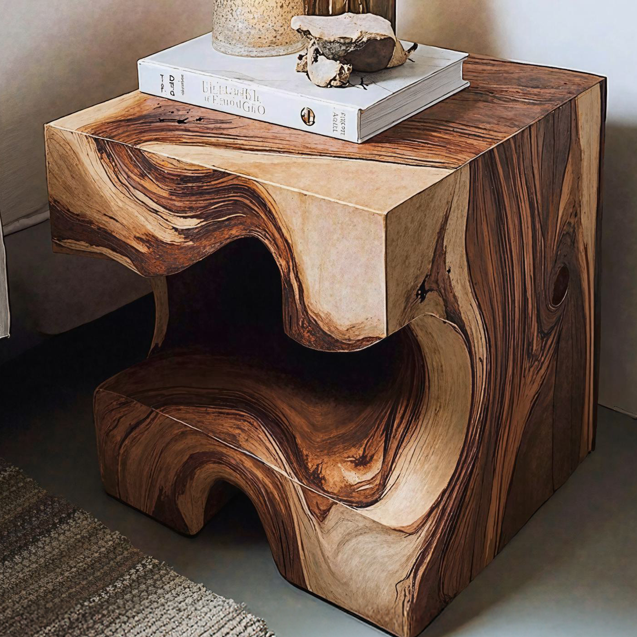 Live Edge End Table Rustic End Table For Bedroom SILDTEN084