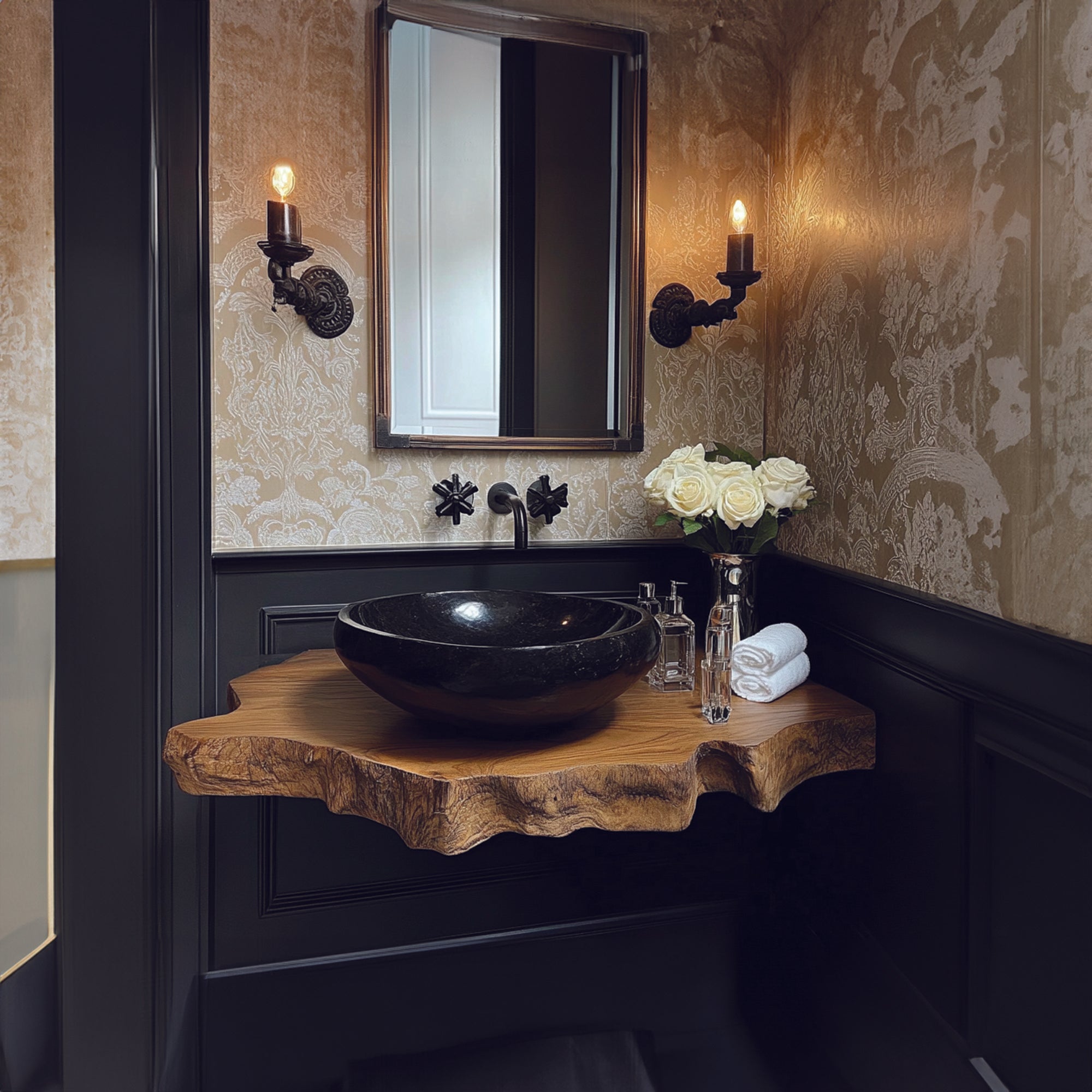 Rustic Shelf Sink Storage Powder Room SINLBRV053