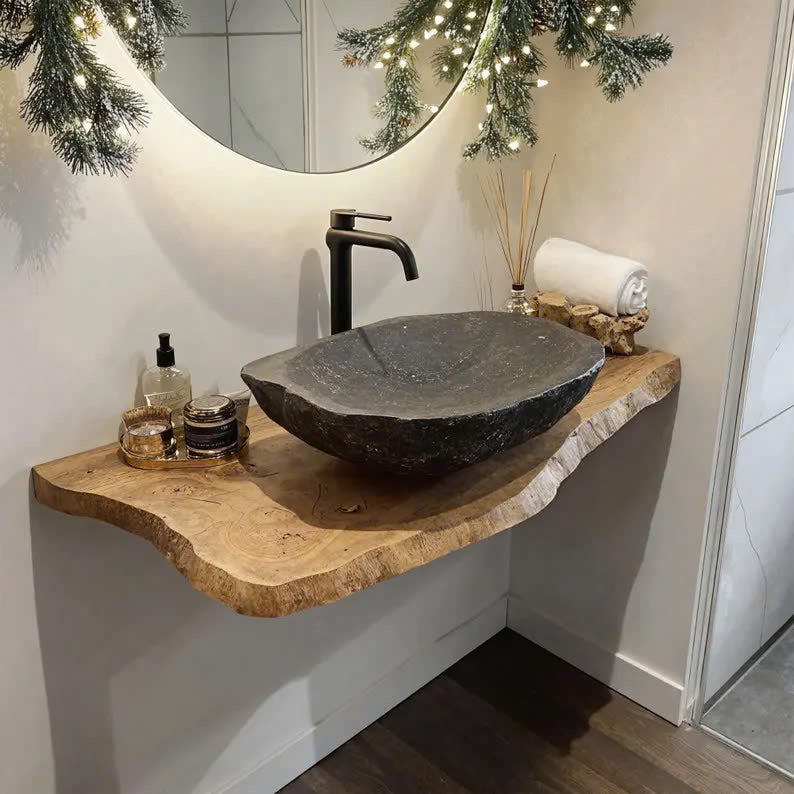 Rustic Vanity Bathroom Shelf Wall Shelf Custom SINLBRV036