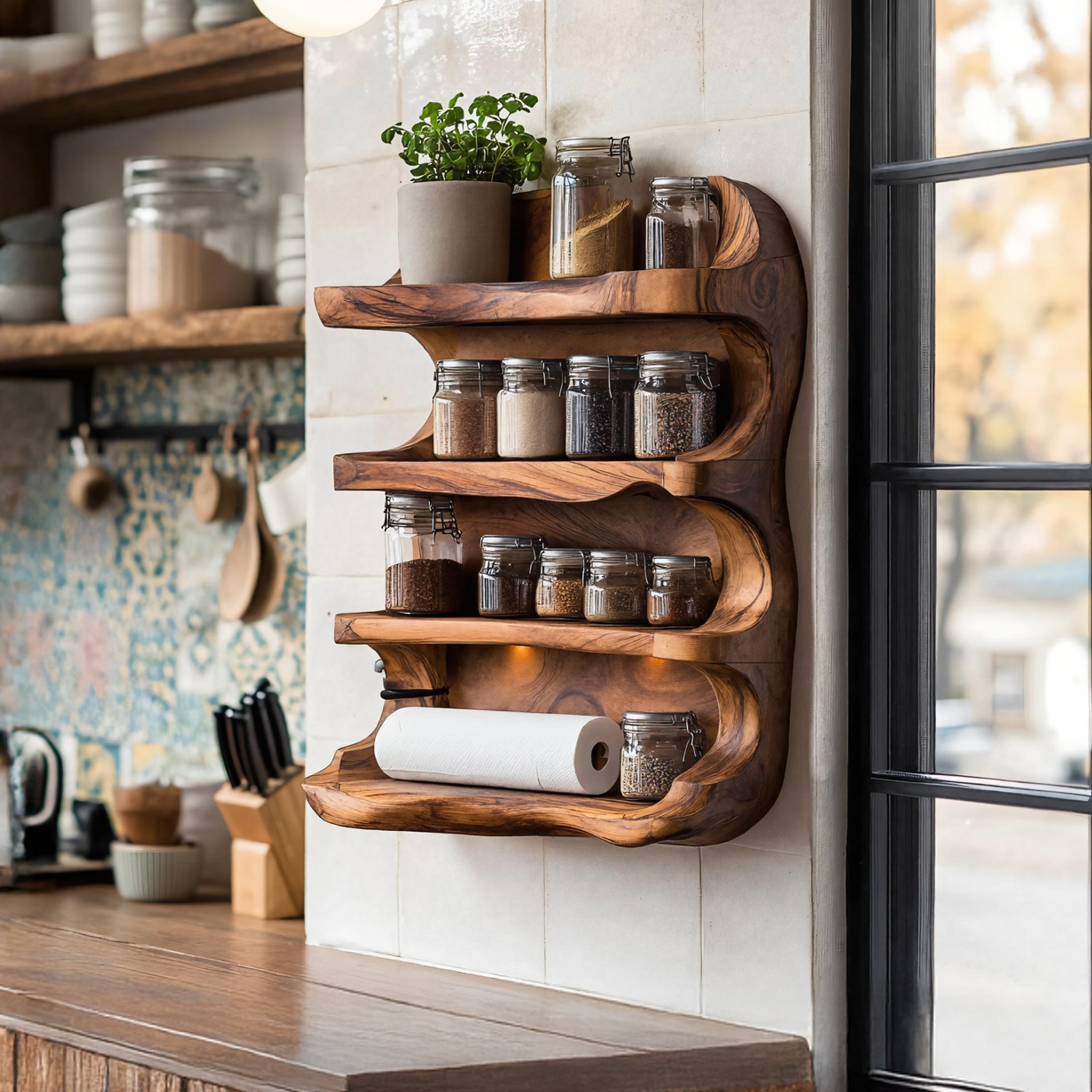 Rustic Style Handmade Spice Holder For Kitchen Furniture SILDTTRSRS009