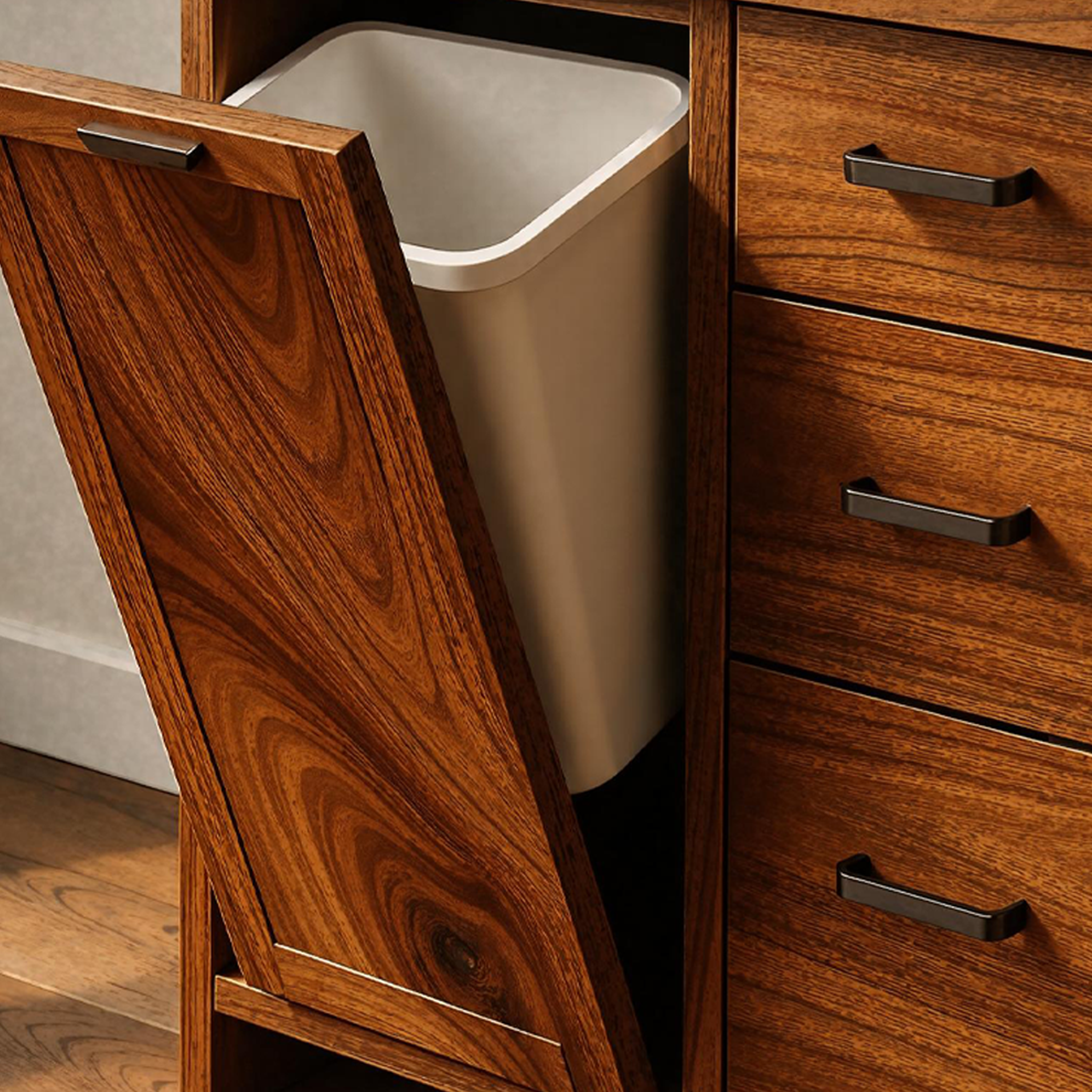 Farmhouse Tilt Out Waste Bin For Rustic Dining Room Look SILDTTRB005