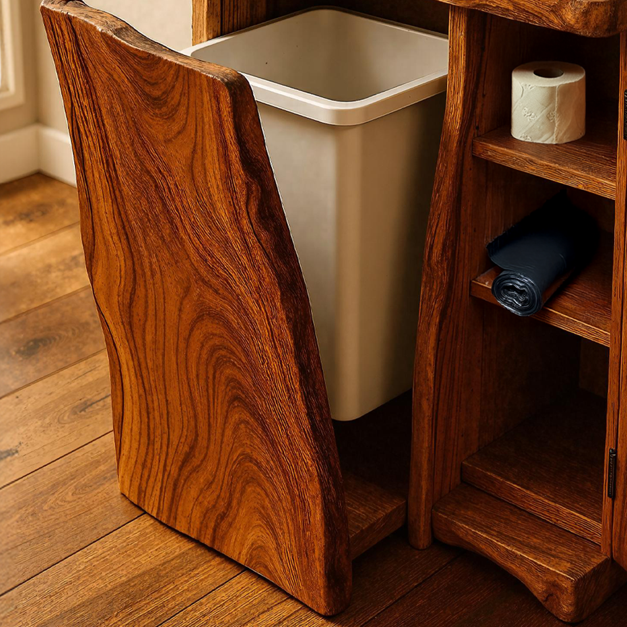 Handcrafted Tilt Out Trash Bin Cabinet For Kitchen Use SILDTTRB006