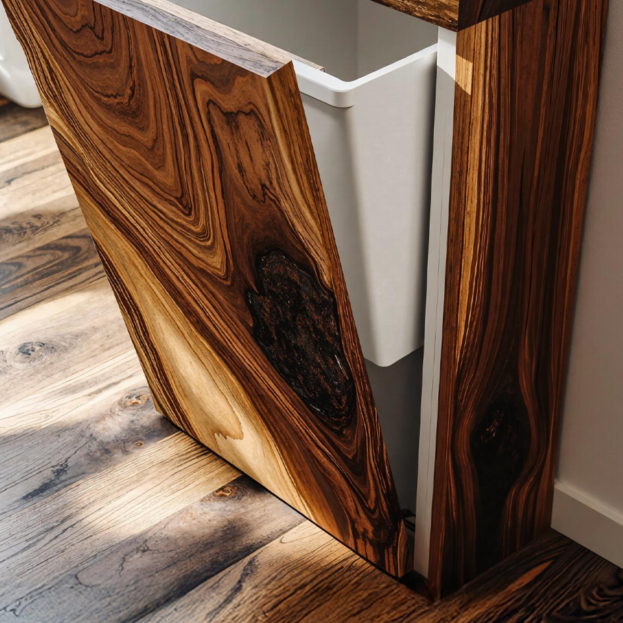 Tilt Out Recycling Bin Furniture Farmhouse Style For Kitchen SILDTTRB008