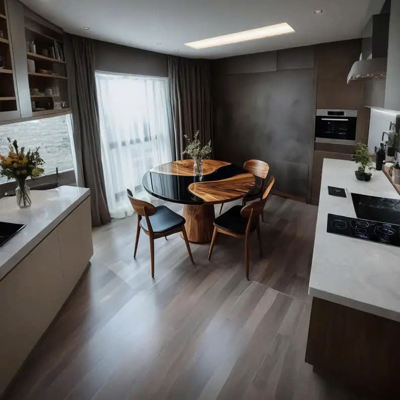 Round Wood Dining Table Home Decor Gift SINLDT019