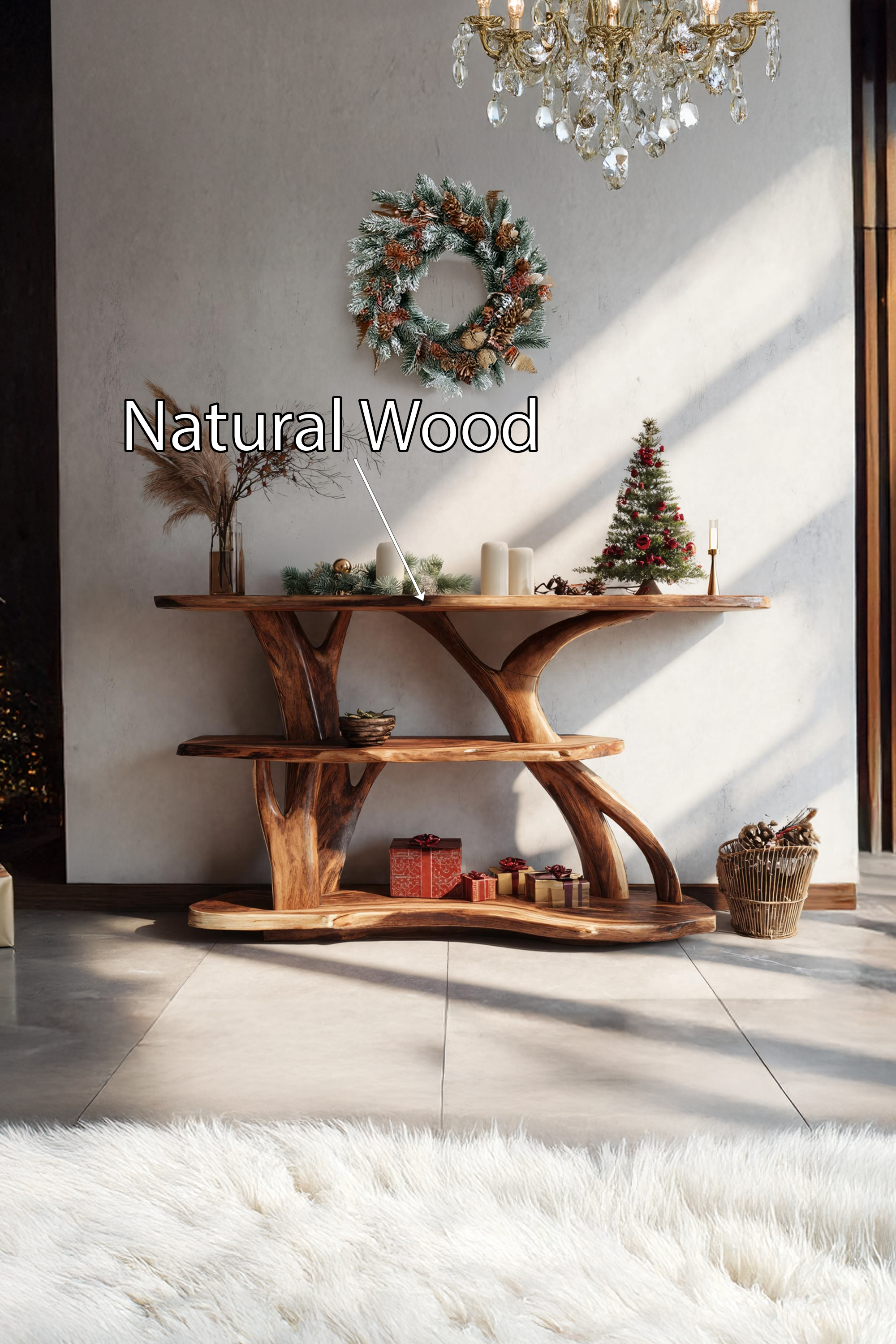 Mid Century Solid Wood Console Table For Christmas Bedroom Holiday Decor SILDTTRCSC045