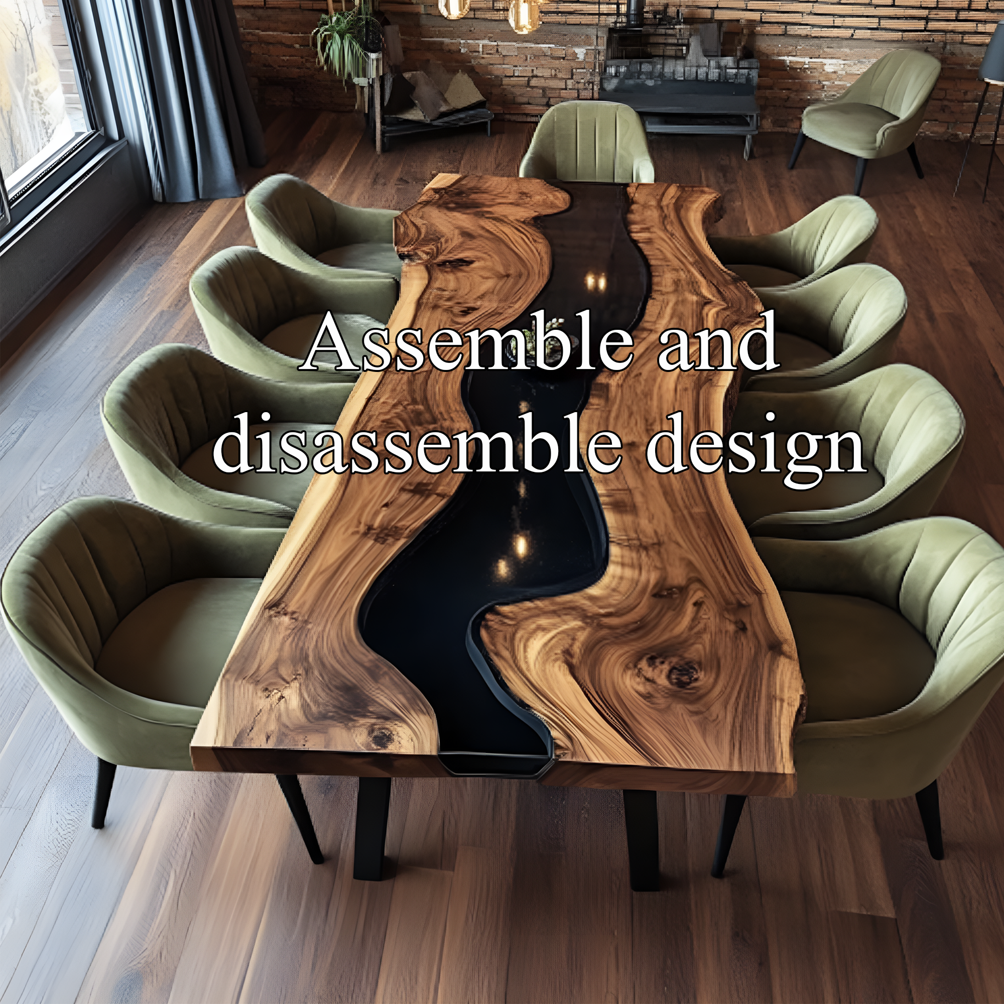 Unique Epoxy Dining Table Handmade Decor Home Gift SINLDT015