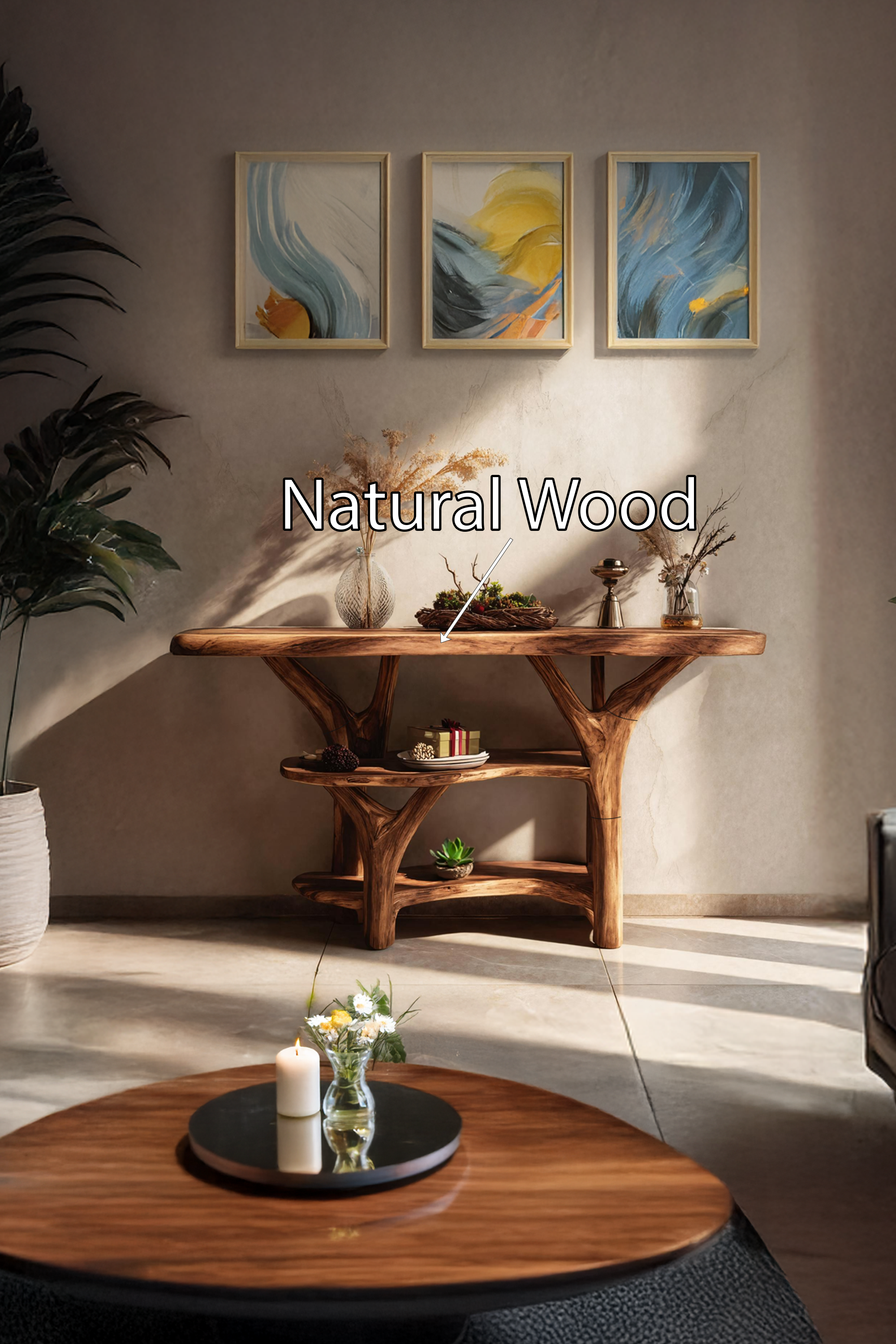 Mid Century Solid Wood Console Table For Bedroom Furniture Accent SILDTTRCS032