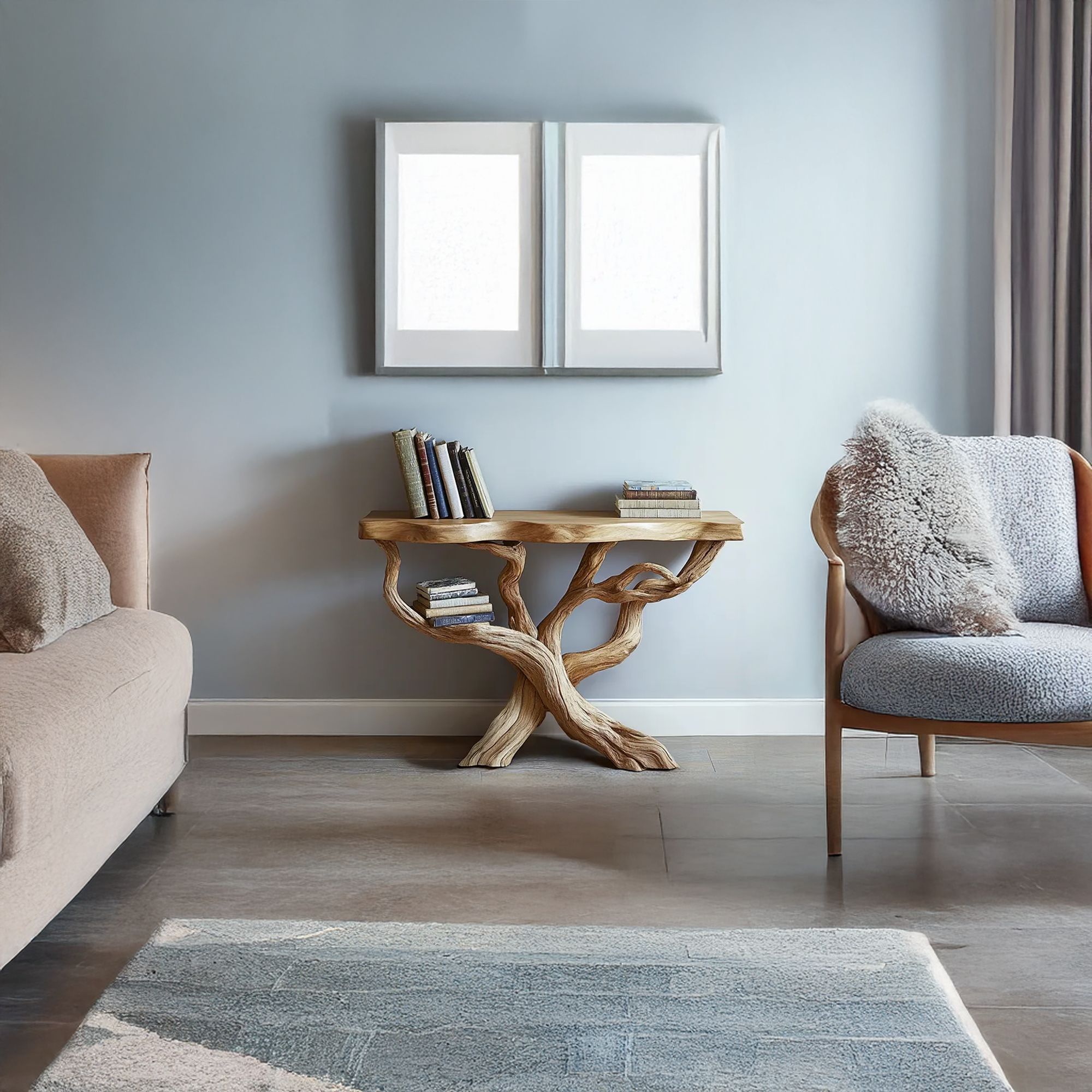 Rustic Console Table Handcrafted Solid Wood Decor Home Gift SINLCS051