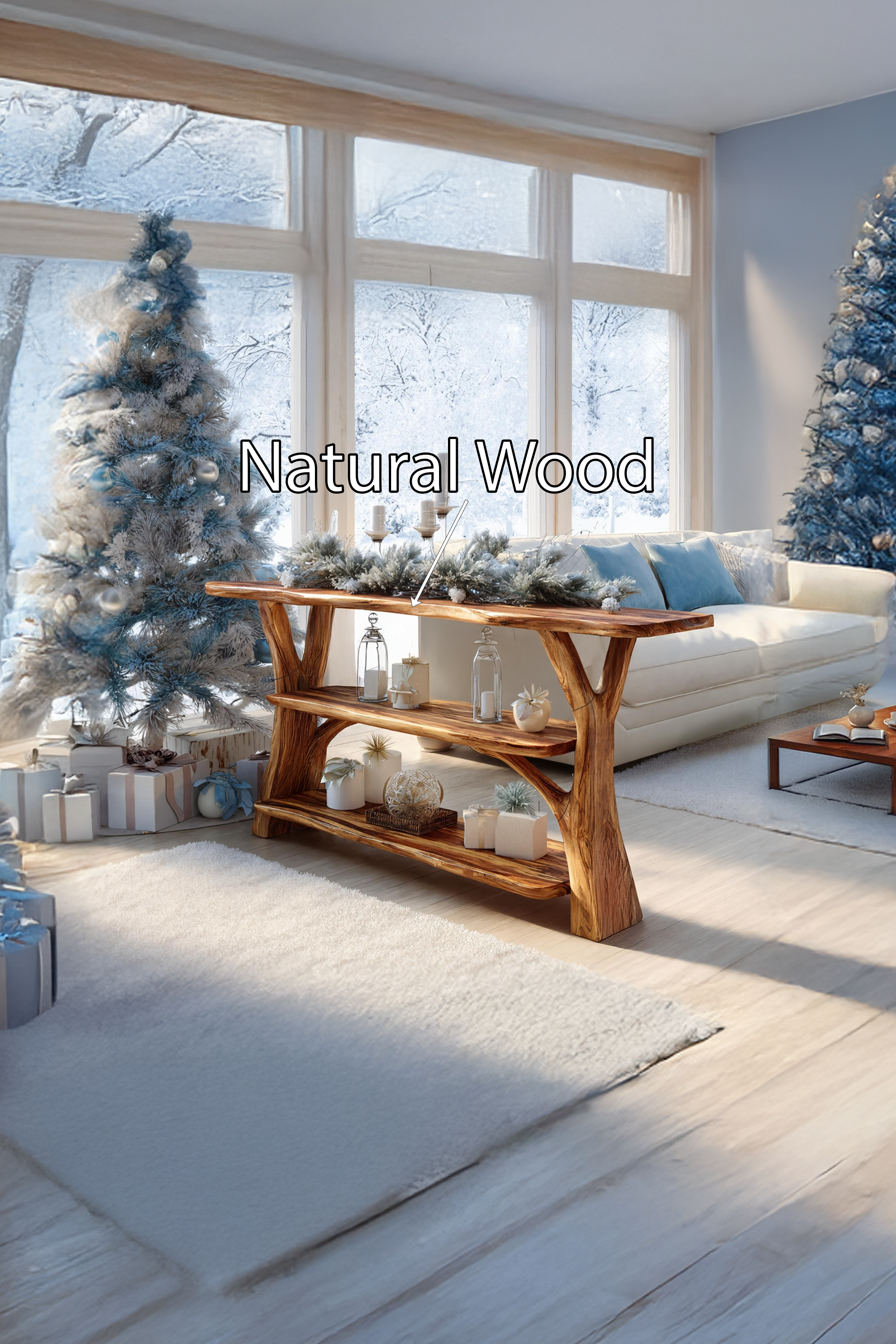 Mid Century Solid Wood Console Table For Entryway Design Holiday Gift Idea SILDTTRCSC005