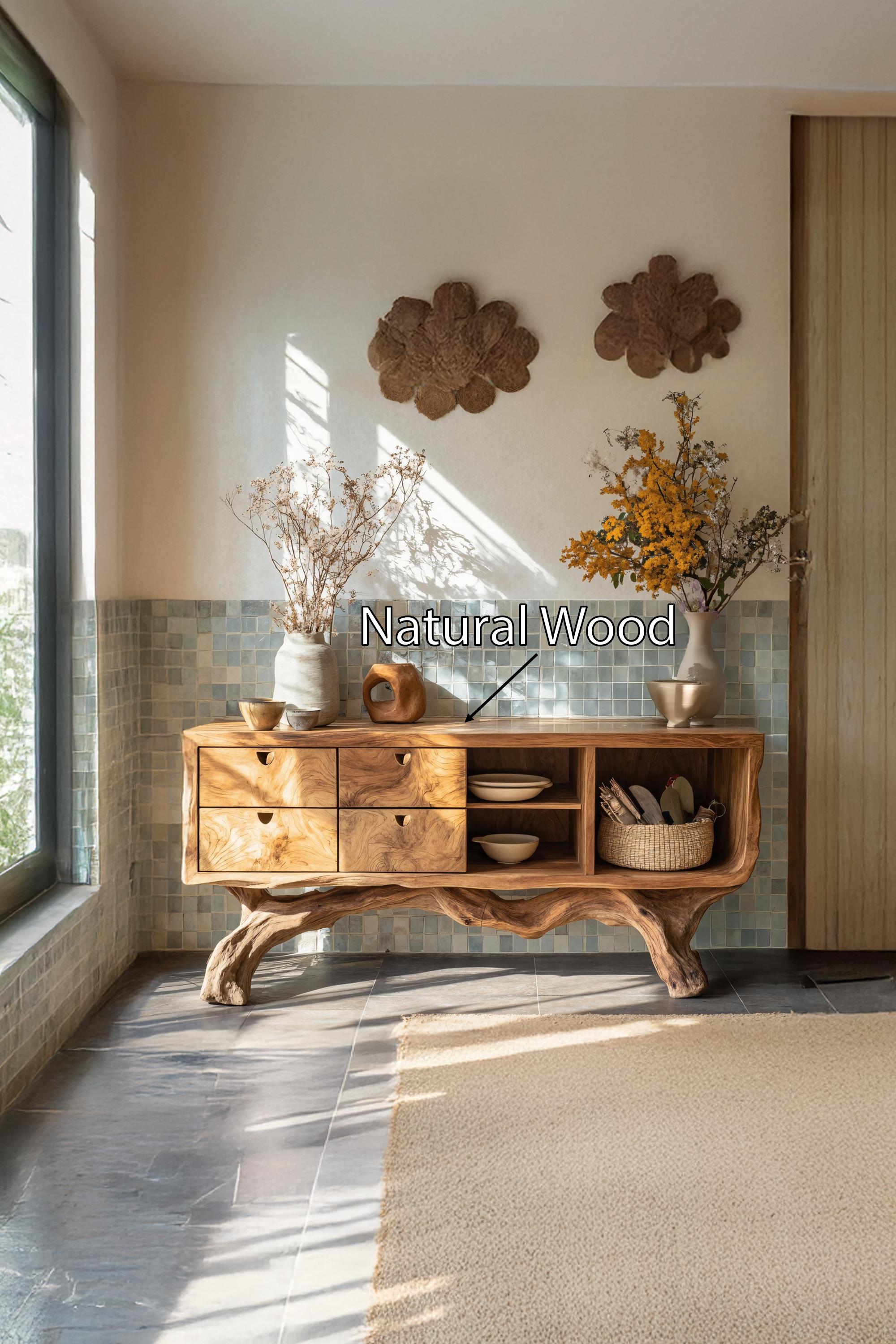 Farmhouse Wooden Console Table For Vintage Living Room SILDTTRCS014