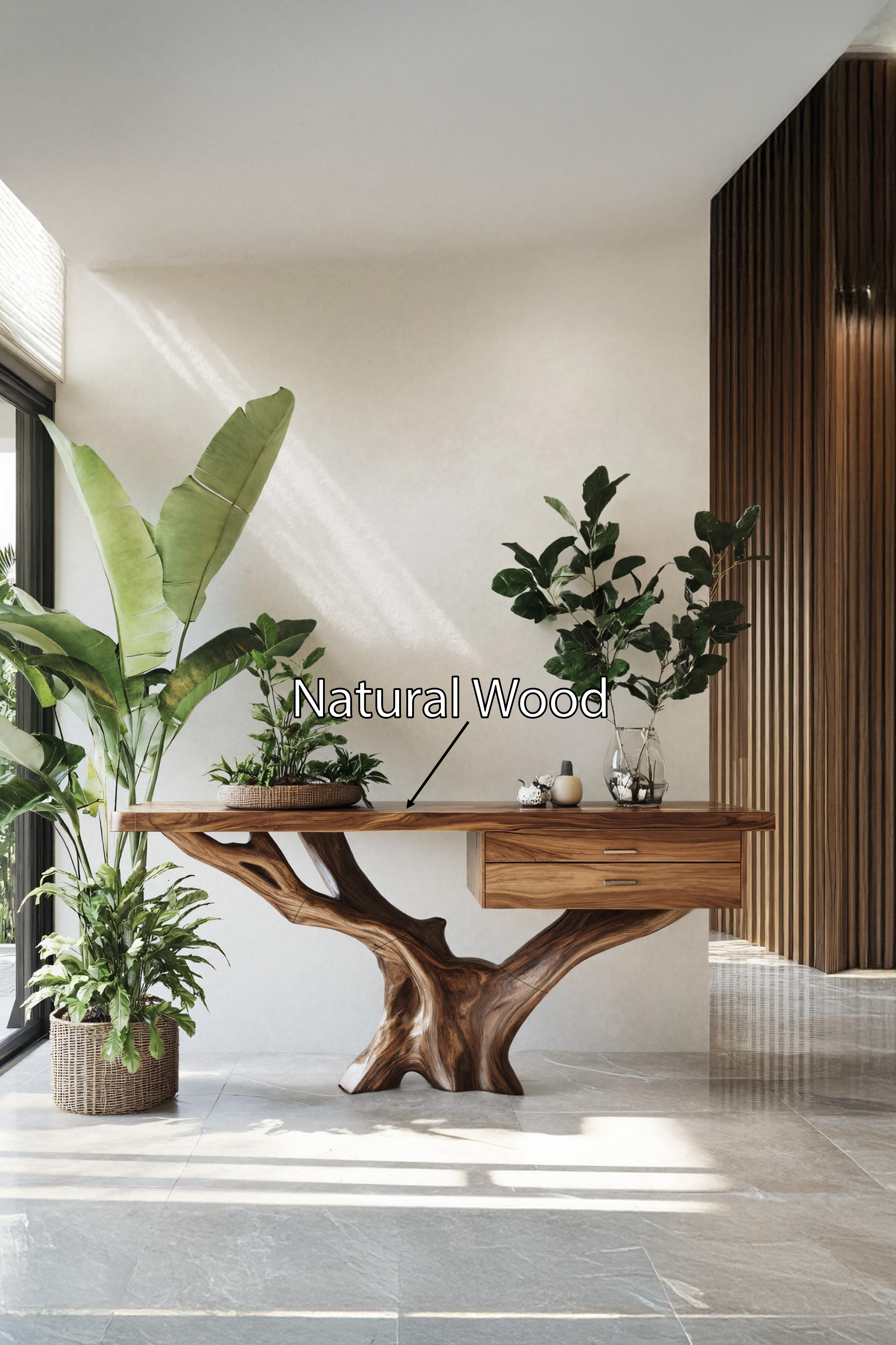 Mid Century Wooden Console Table For Living Room Modern Decor SILDTTRCS001