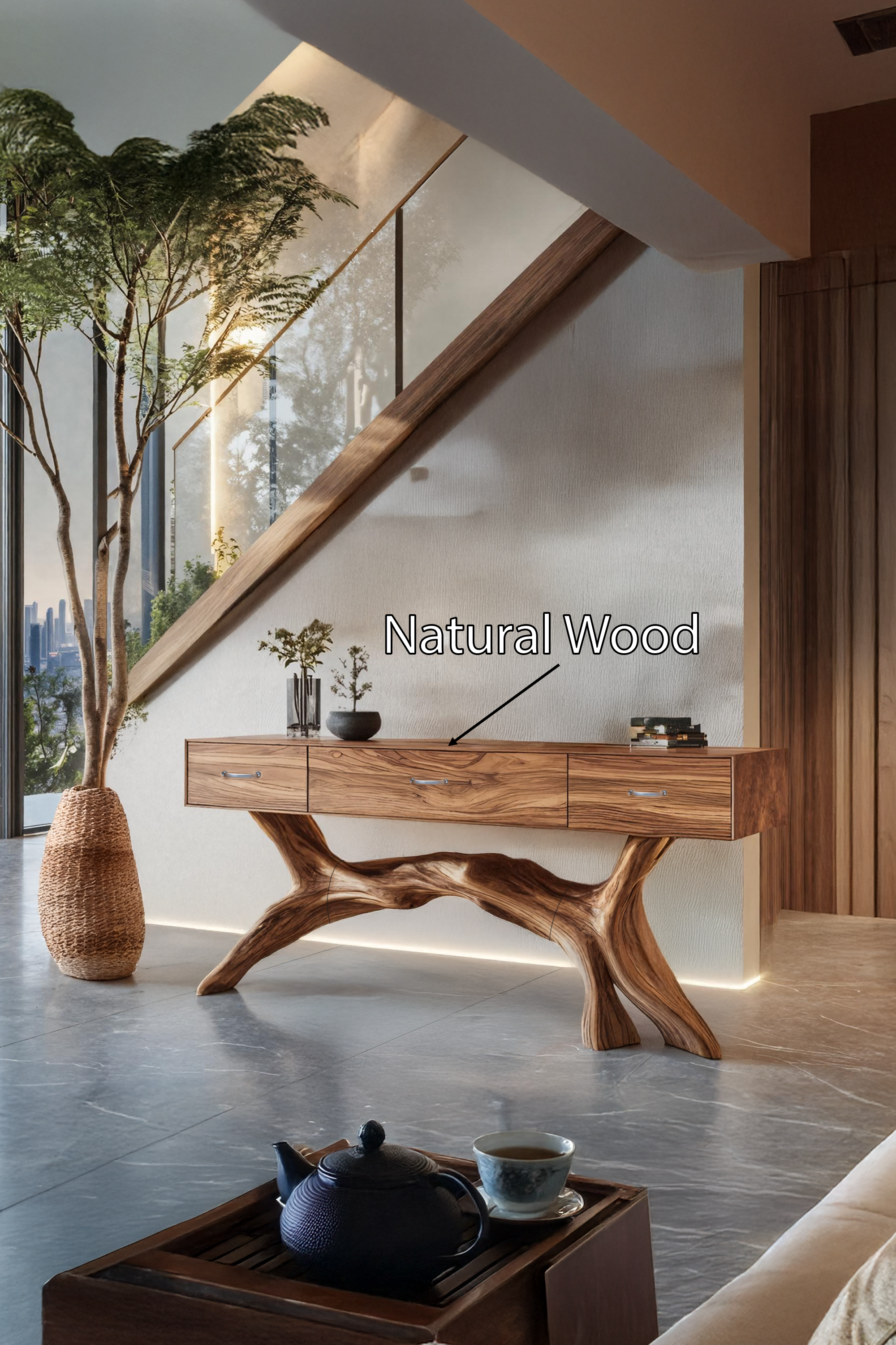 Rustic Wooden Console Table For Furniture Decor With Storage Ideas SILDTTRCS016