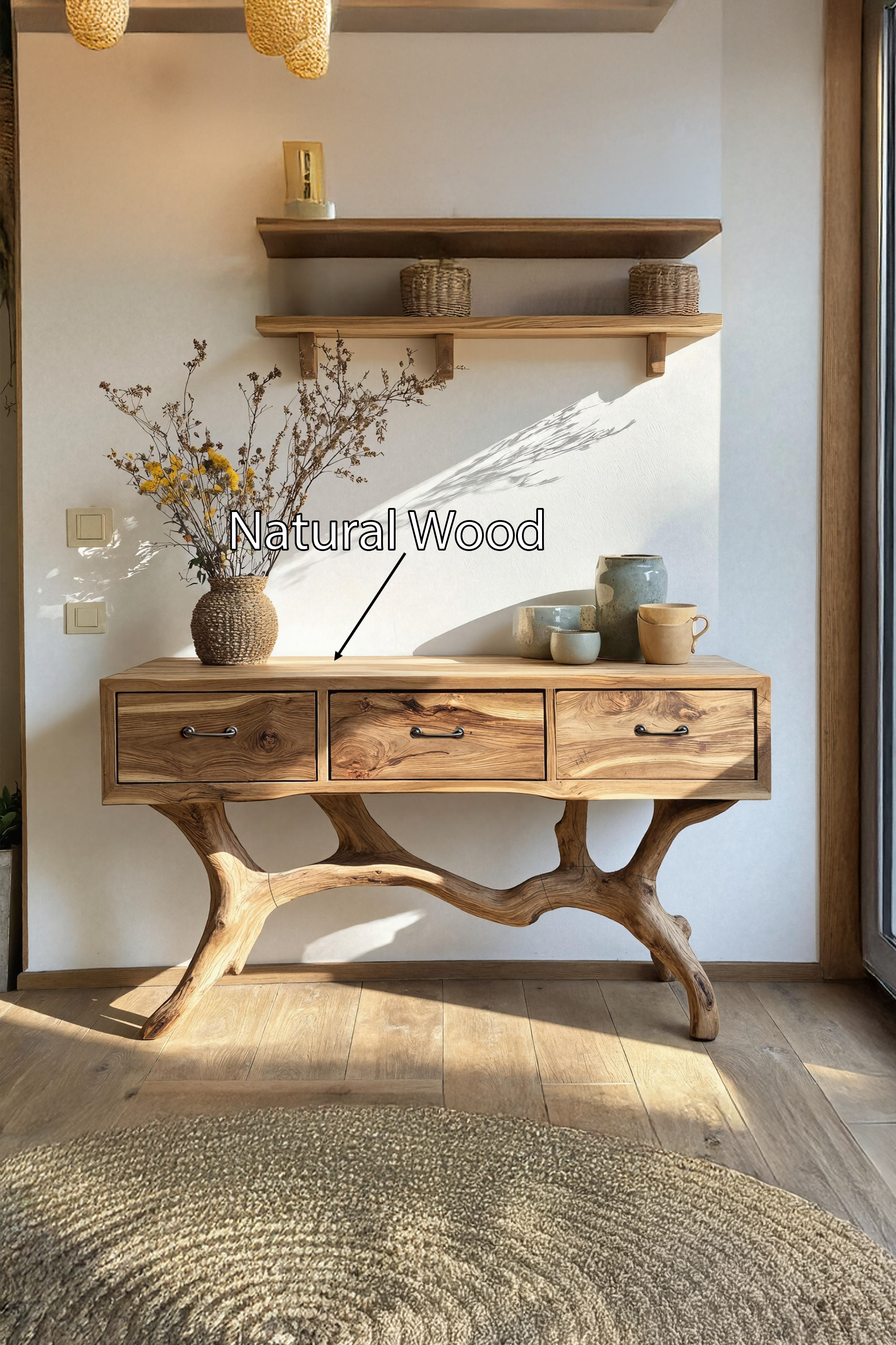 Handcrafted Live Edge Entryway Table For Living Room Modern Farmhouse SILDTTRCS019