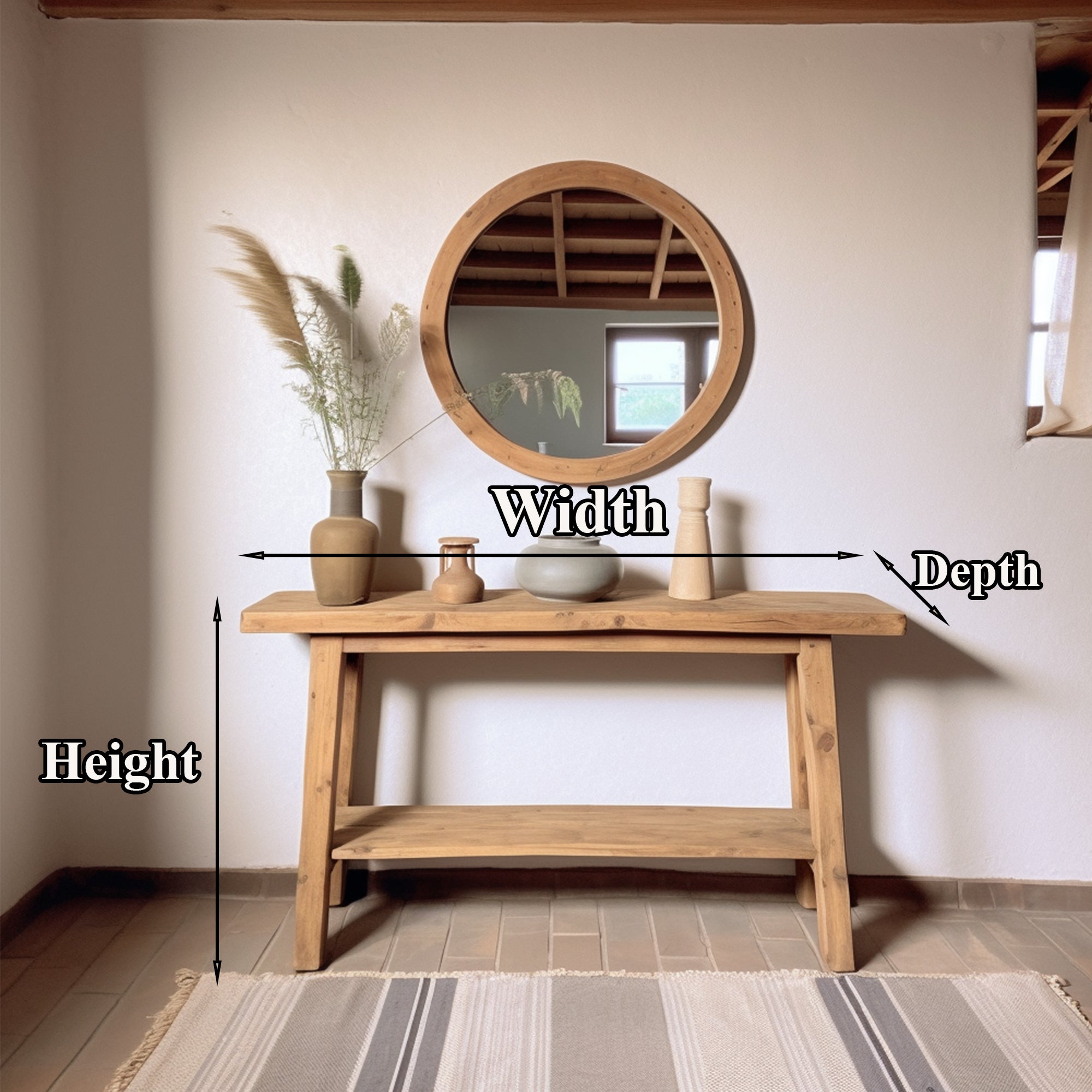 Wood Side Table Modern Decorative SILDTCS058