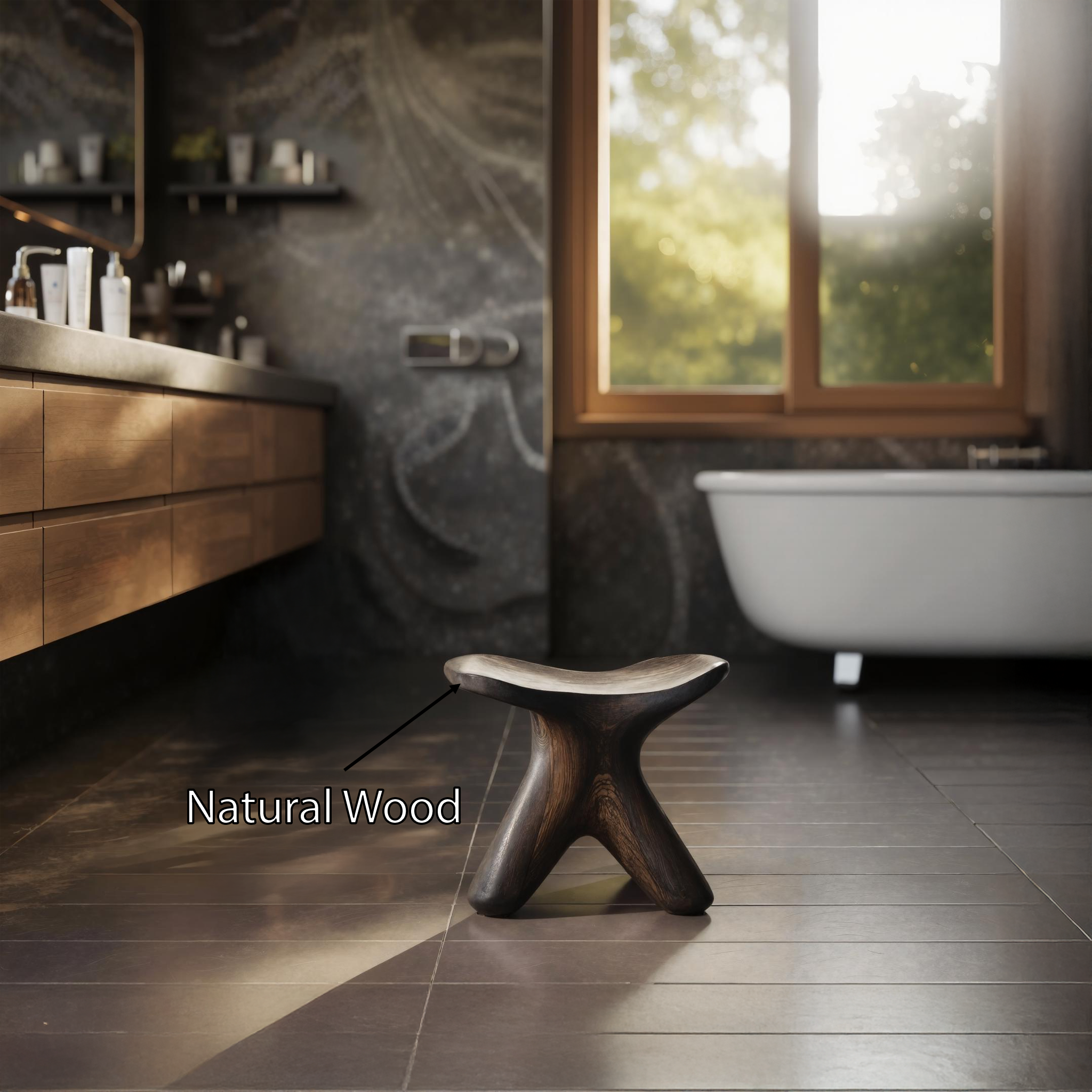Handcrafted Bath Seat For Stylish Bathroom Furniture SILDTTRSB002