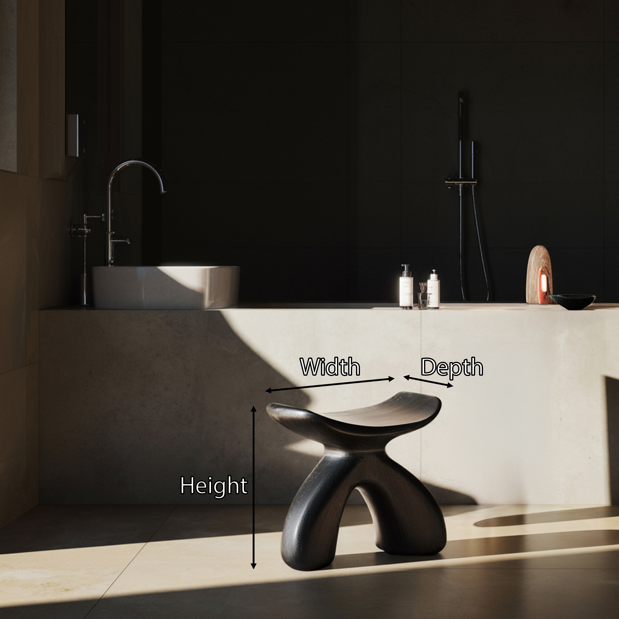 Handcrafted Shower Stool For Wooden Bathroom Style SILDTTRSB005