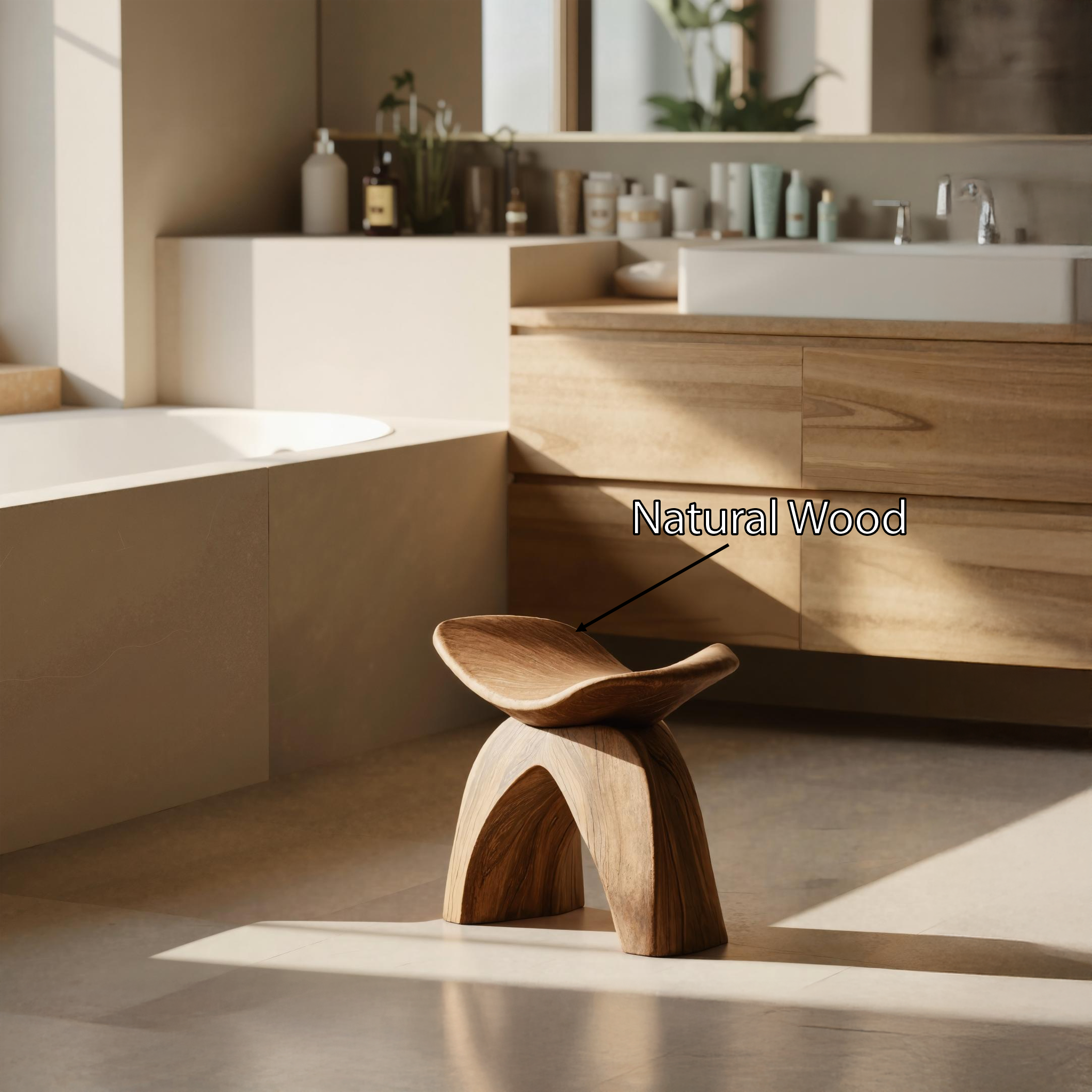 Farmhouse Bath Seat For Cozy Bathroom Furniture Decor SILDTTRSB006