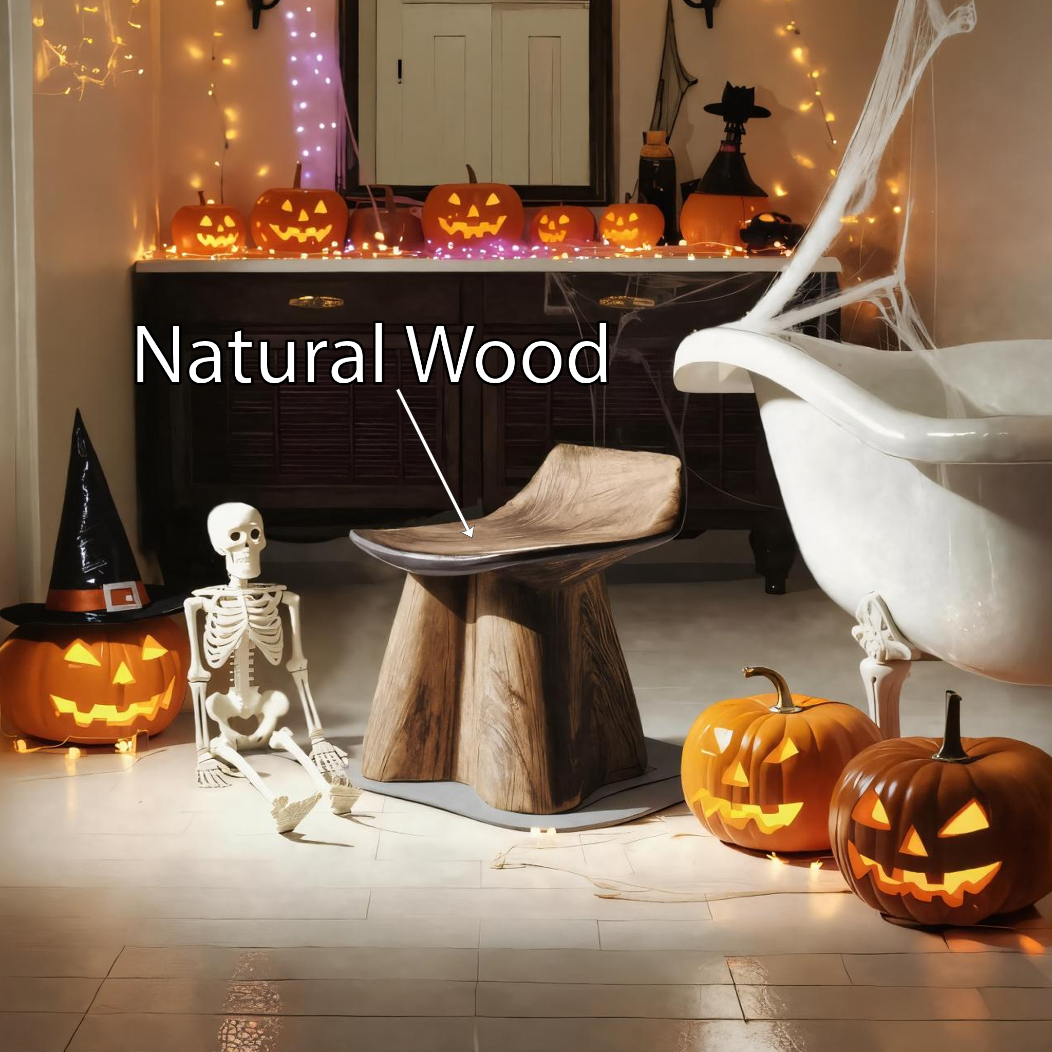 Mid Century Solid Wood Shower Bench For Living Room Halloween Bathroom Furniture SILDTTRHSB001