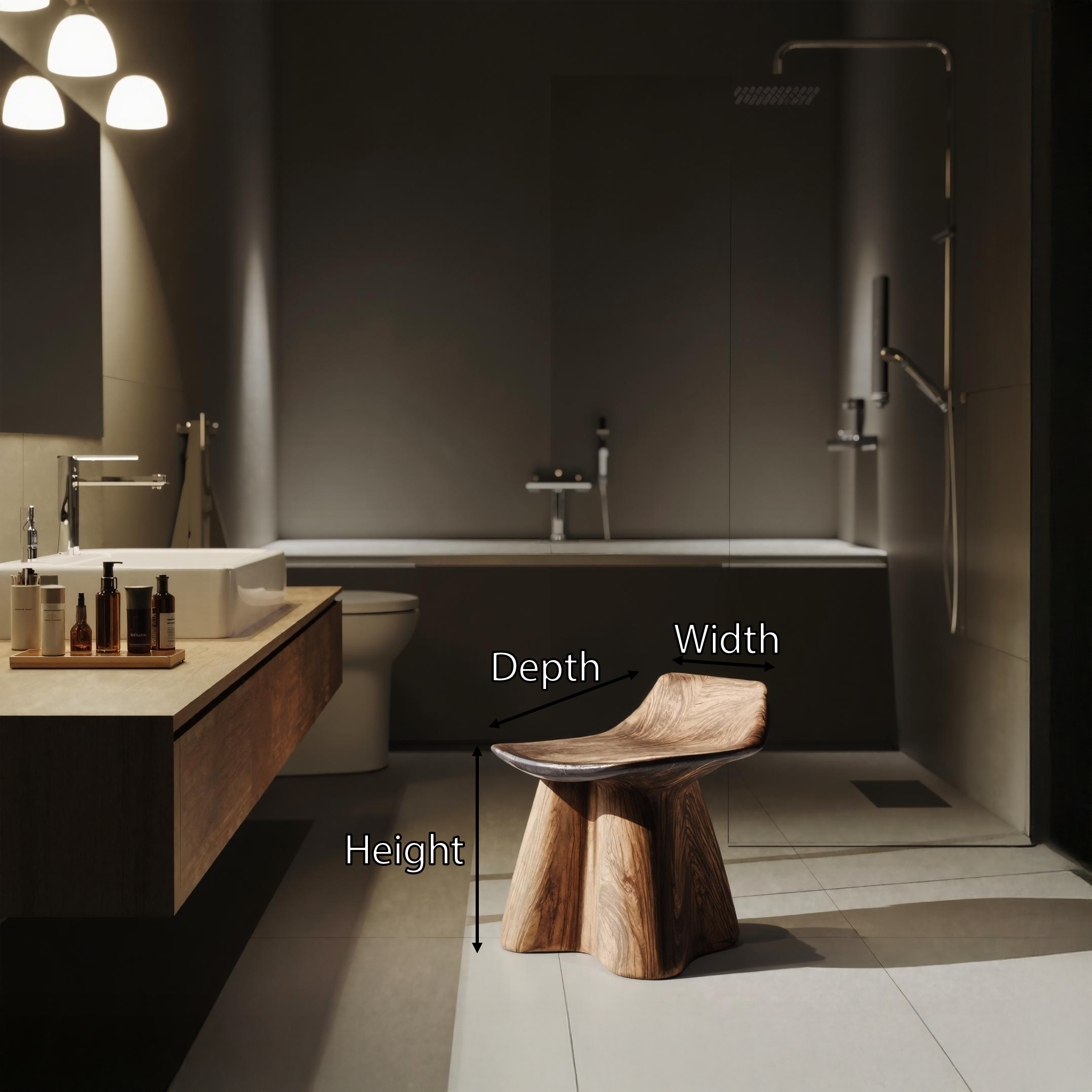 Farmhouse Shower Stool For Rustic Bathroom Interiors SILDTTRSB001
