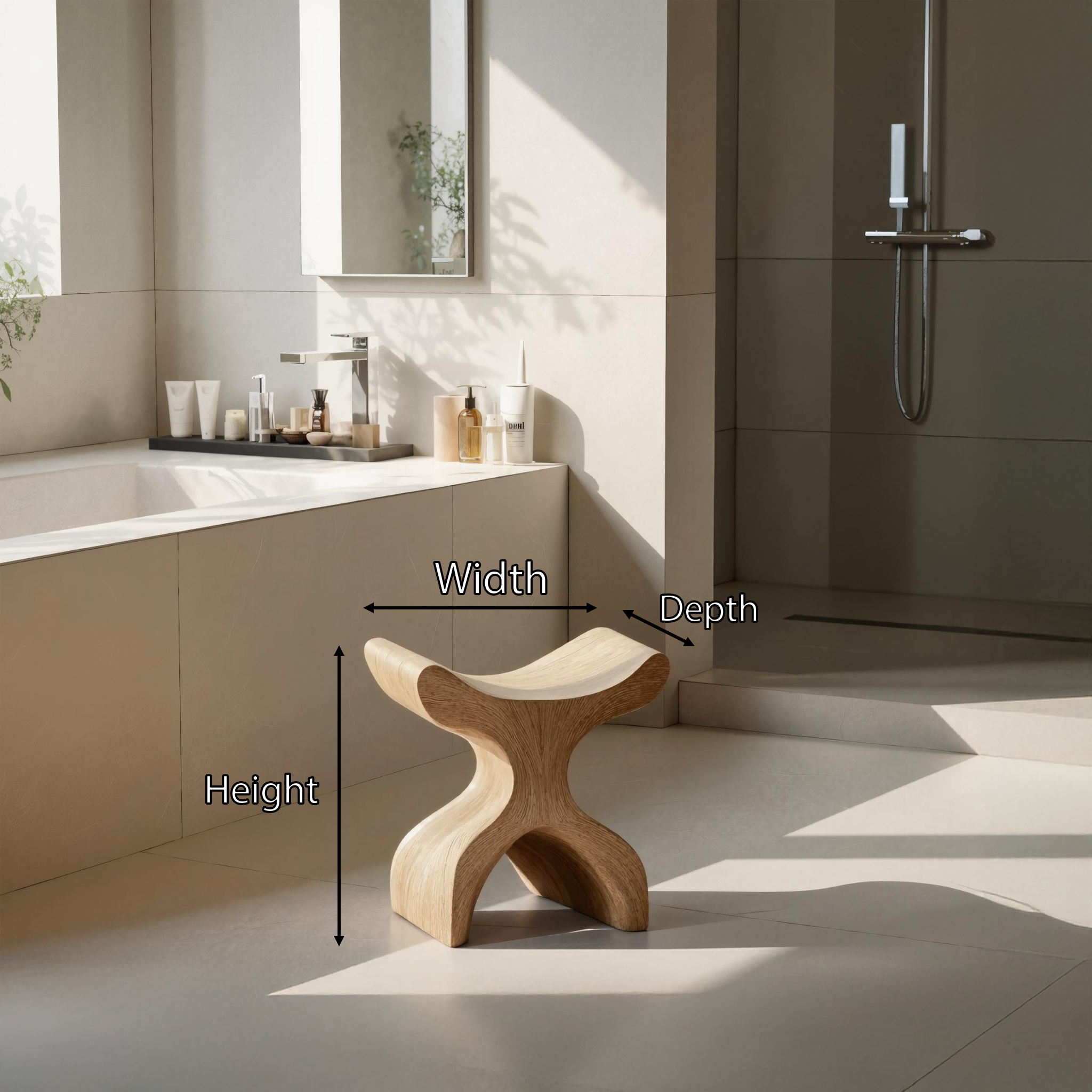 Mid Century Bath Seat For Modern Bathroom Furniture SILDTTRSB004
