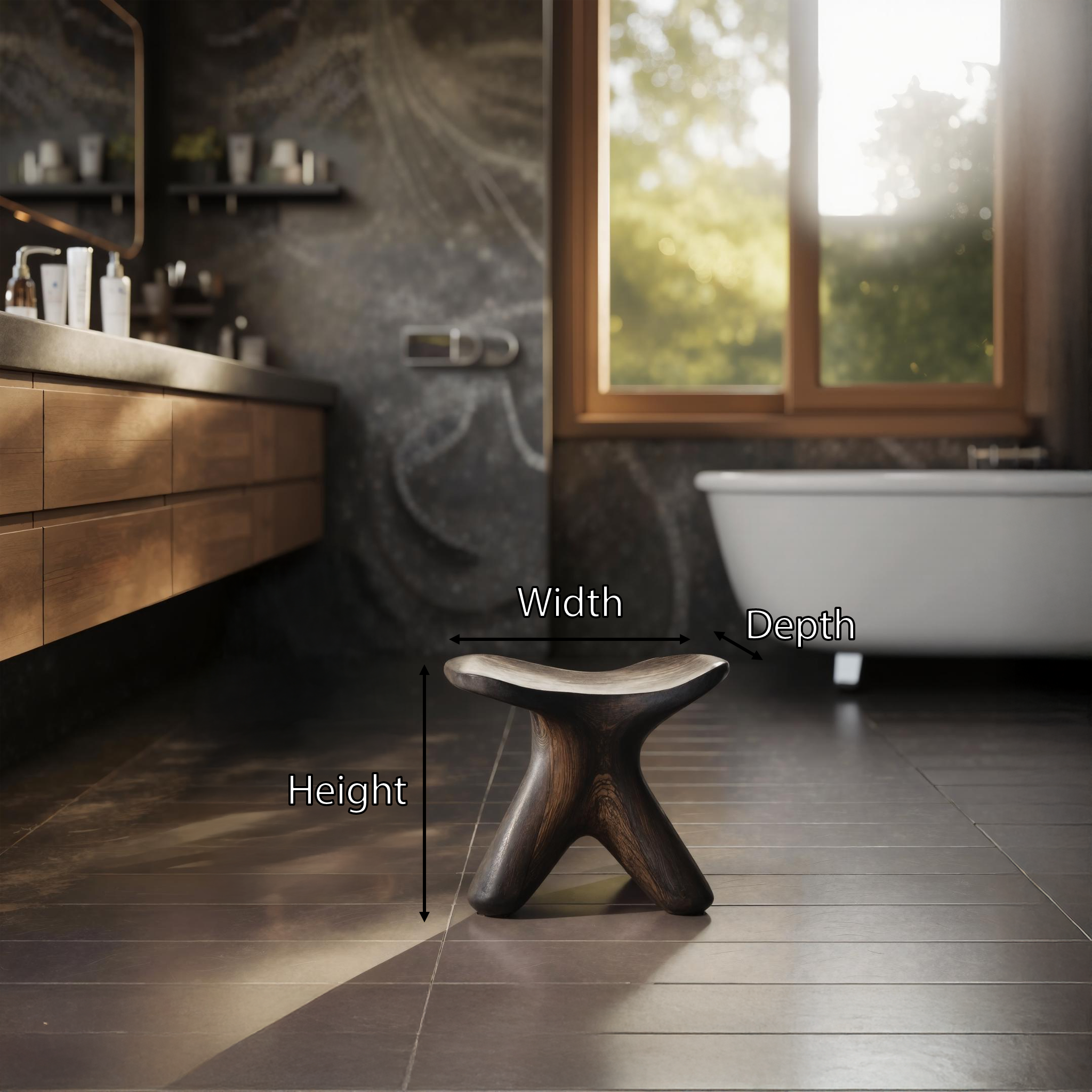 Handcrafted Bath Seat For Stylish Bathroom Furniture SILDTTRSB002