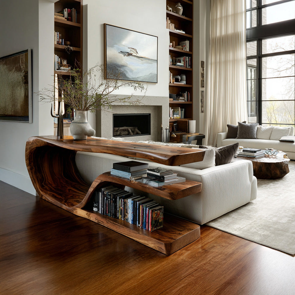 Modern Wood Console Table With Storage For Living Room RTTHHNCS008