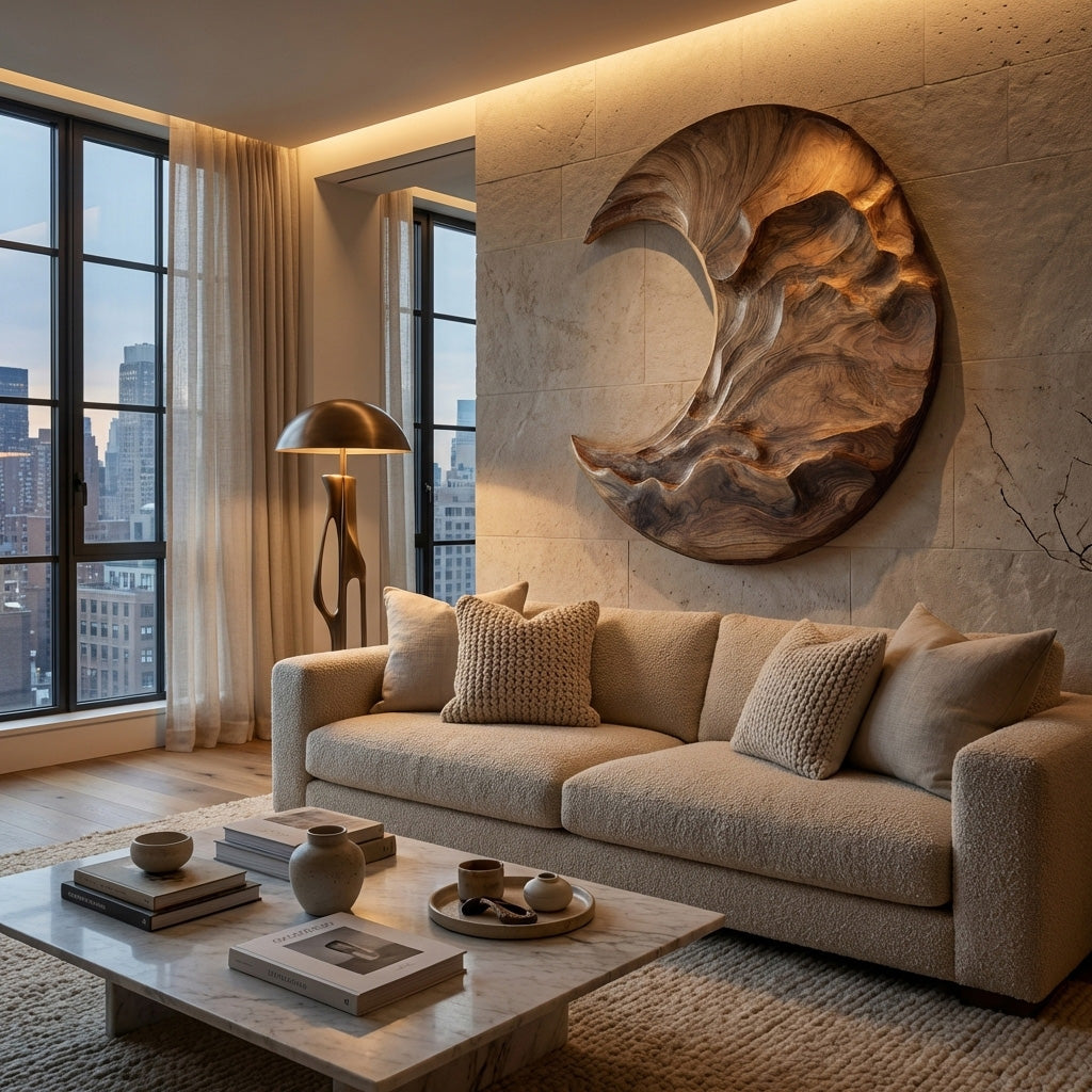 Contemporary Moon Wooden Wall Art For Living Room RTTHHNWA171