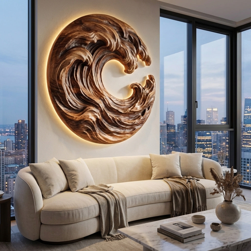 Organic Wooden Wave Wall Art For Wall Decor RTTHHNWA167