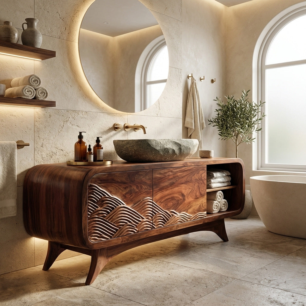 Contemporary Wooden Bathroom Vanity For Bathroom Decor RTTHHNBRV013