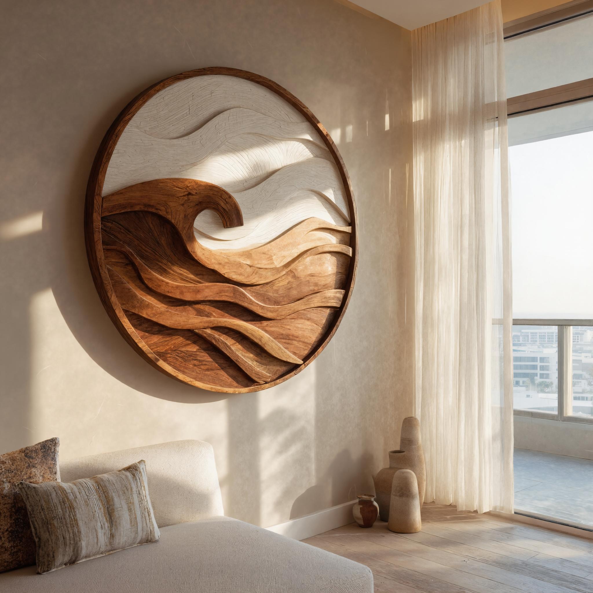 Handcrafted Round Wave Wall Art For Wall Decor RTTHHNWA145