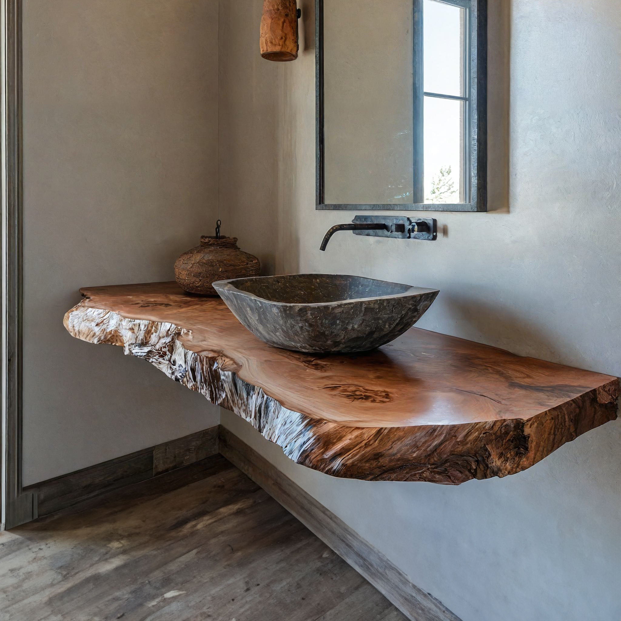 Handcrafted Counter Bathroom Vanity Sink Shelf SILDTBRV046