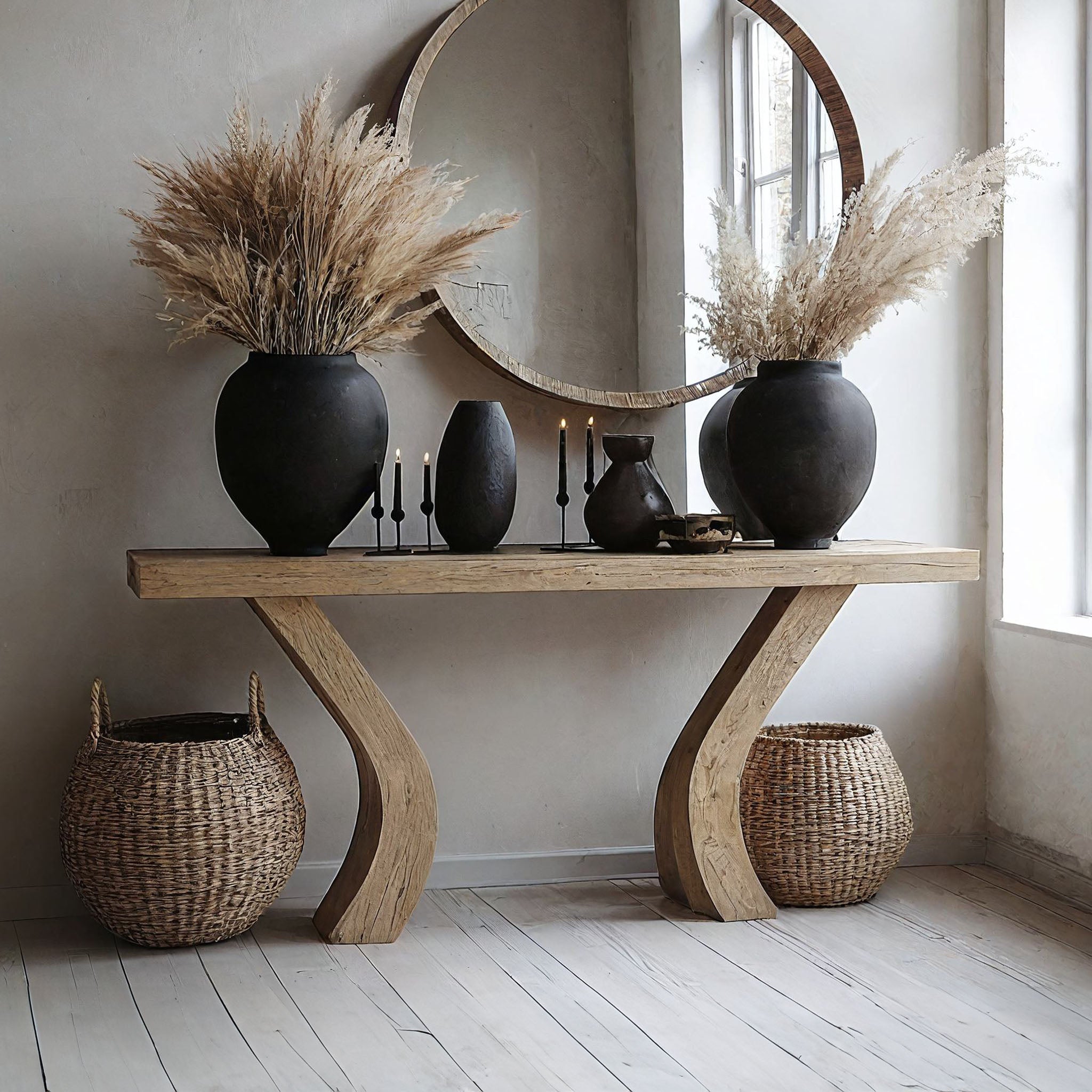 Wood Console Entry Table Decor SILDTCS068