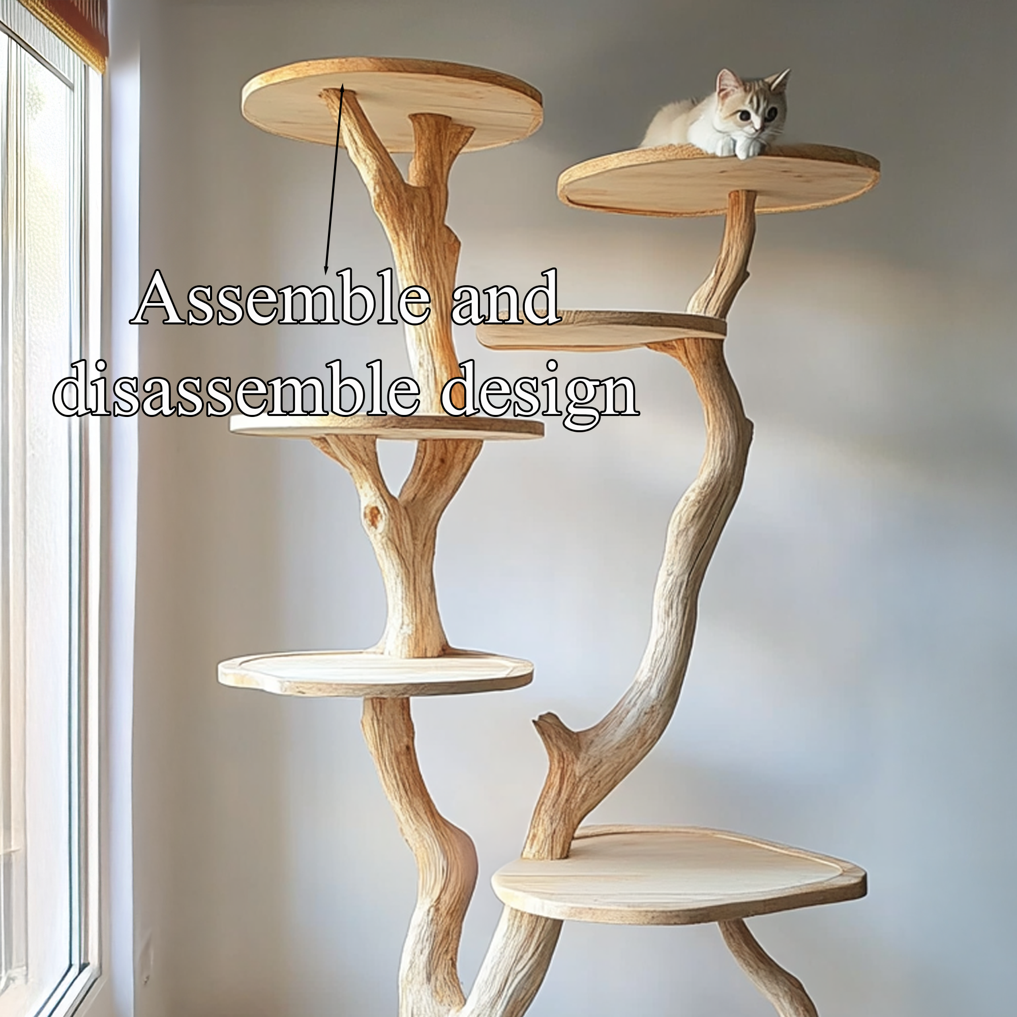 Handcrafted Cat Shelf Custom Cat Toy Shelf Solid Wood Decor Home Gift SINLTT017